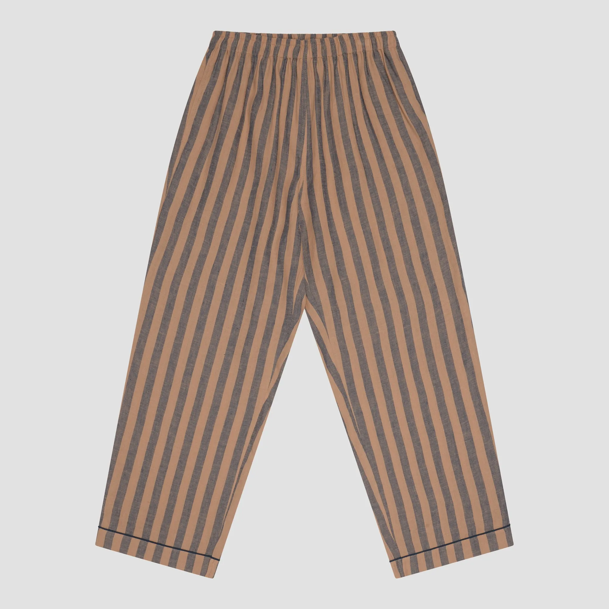 Blue & Porcini Striped Linen Pajama pants