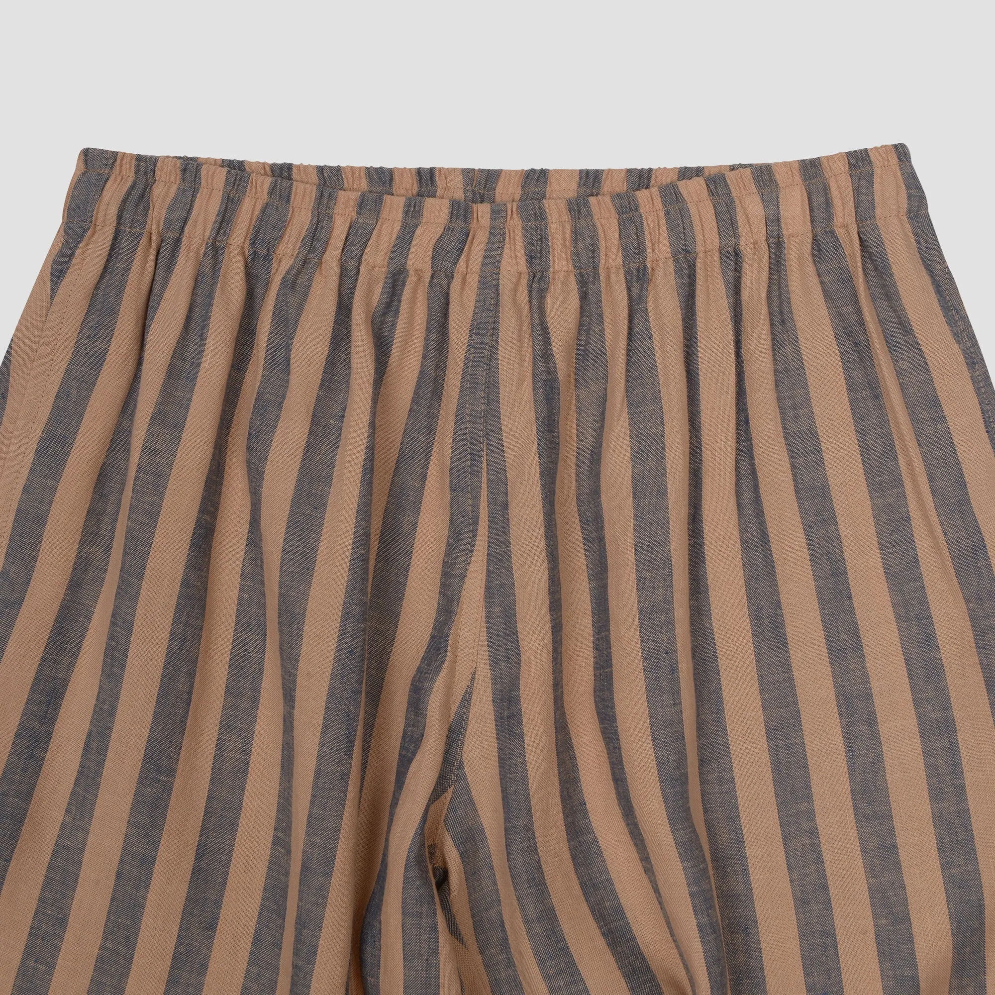 Blue & Porcini Striped Linen Pajama pants