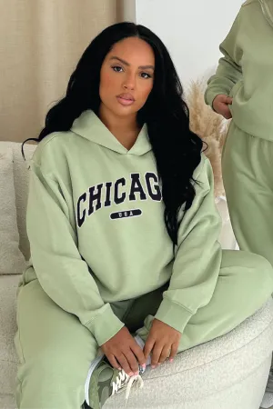 Chicago sage embroidered hoodie premium essentials