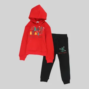 Chilly Days Long-Sleeved Fleeced Hooded Pajama