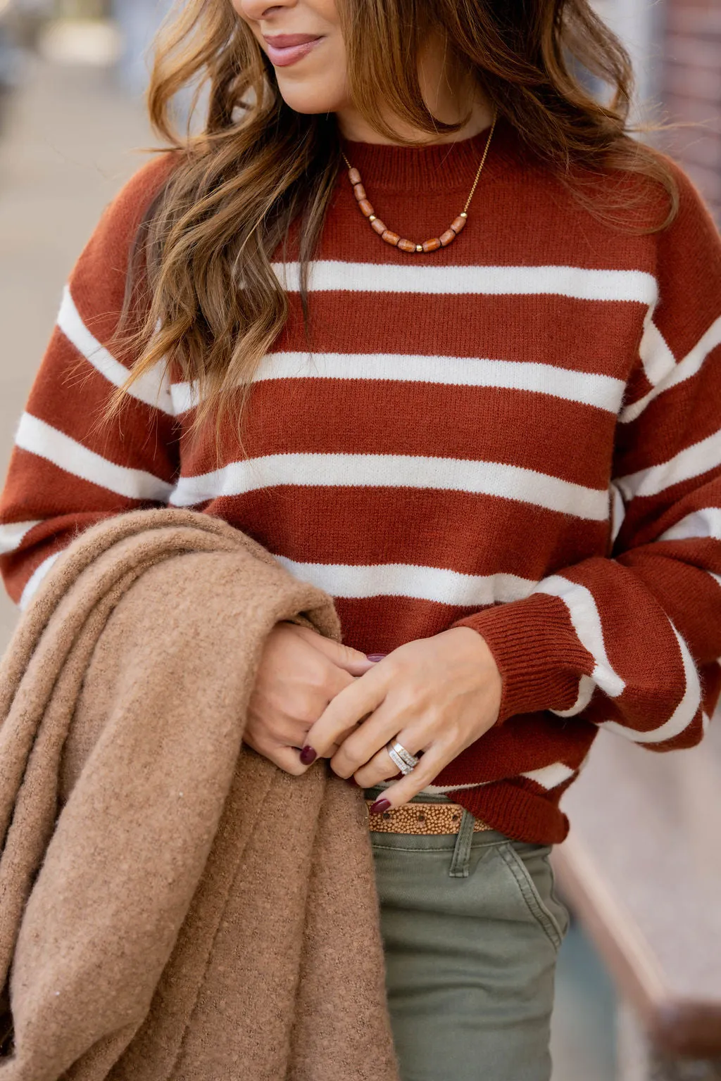 Classic Striped Relaxed Sleeve Sweater