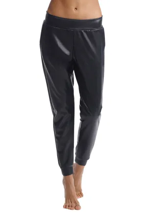 Commando Faux Leather Jogger - Black