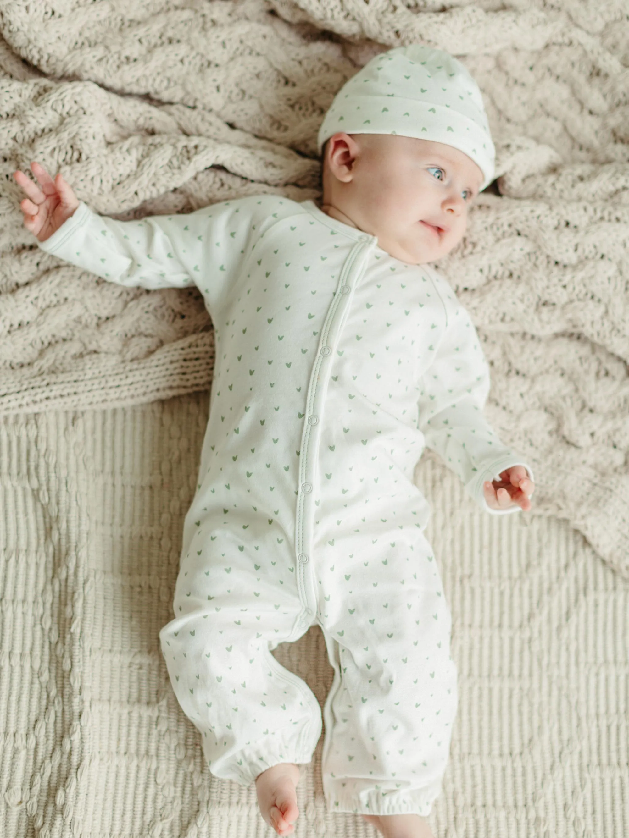 Convertible Romper & Beanie Set - Hearts