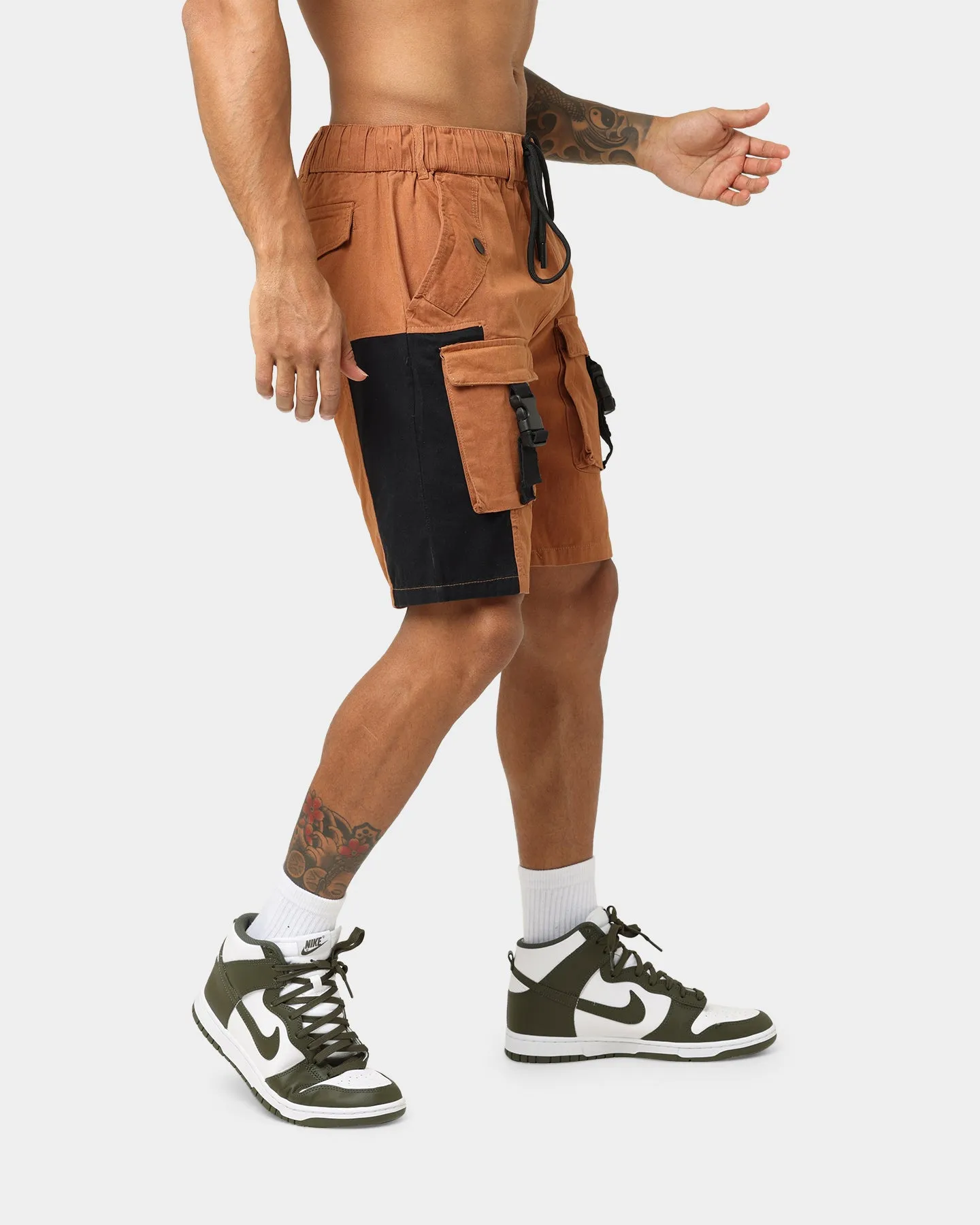 Crooks & Castles Washed Twill Shorts Tan