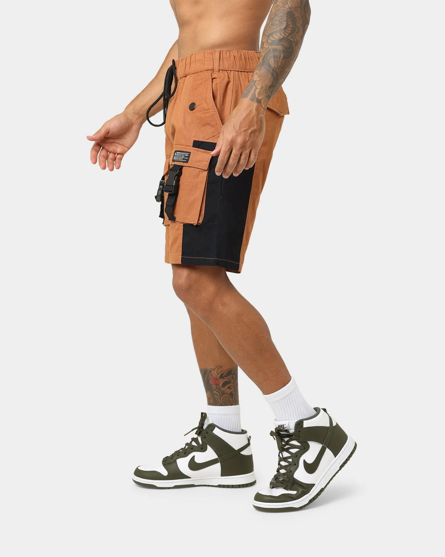 Crooks & Castles Washed Twill Shorts Tan