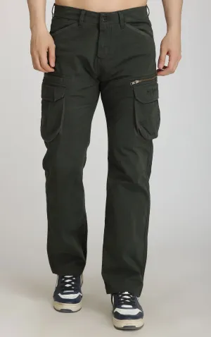 DARK GREEN COTTON CARGO 8-POCKETS