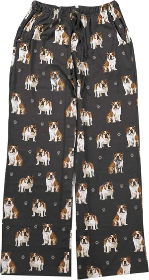 Dog Print Lounge Pants - Bulldog