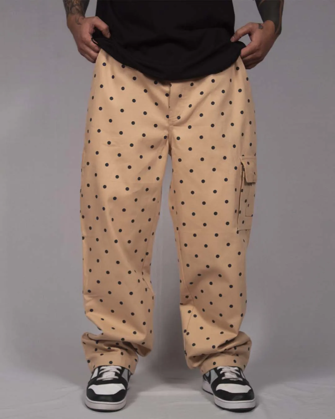 Dotted Clown Pants - Black on Beige