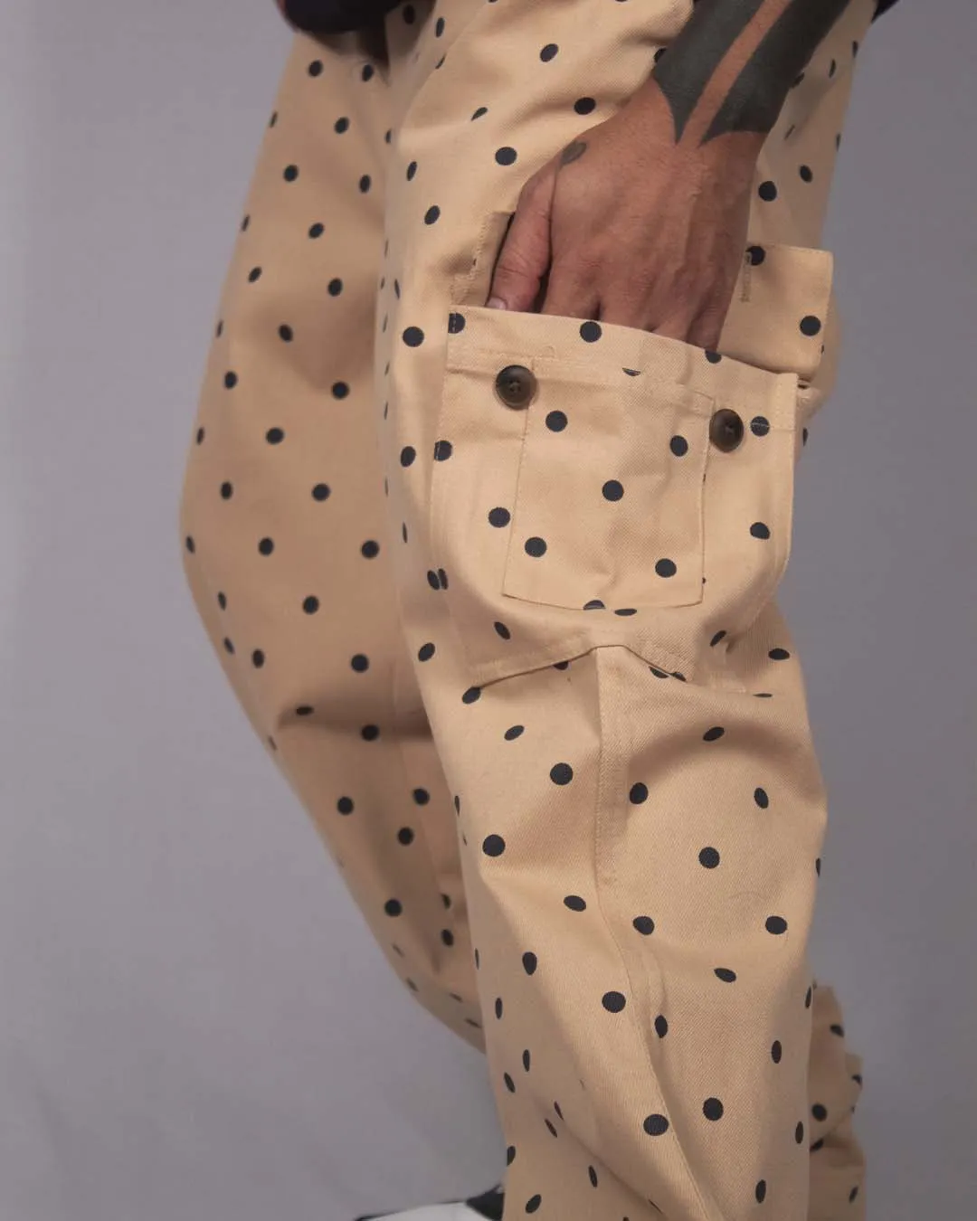 Dotted Clown Pants - Black on Beige