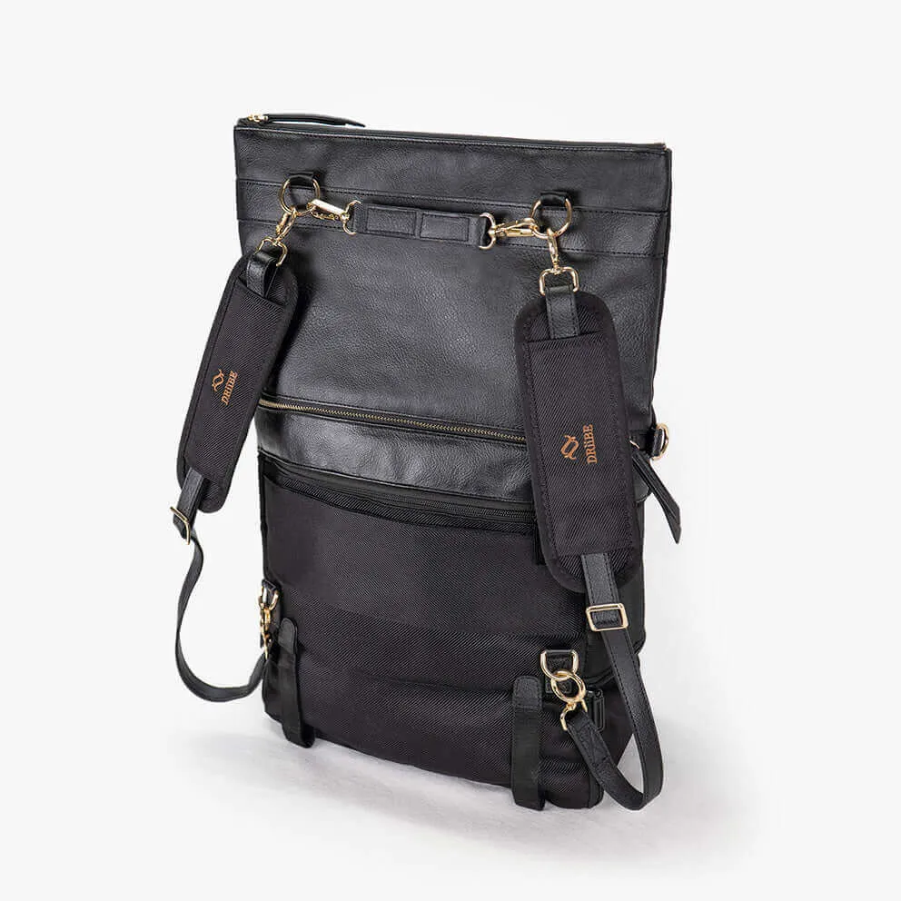 Driibe DAKOTA 3 in 1 Convertible Backpack Messenger Black