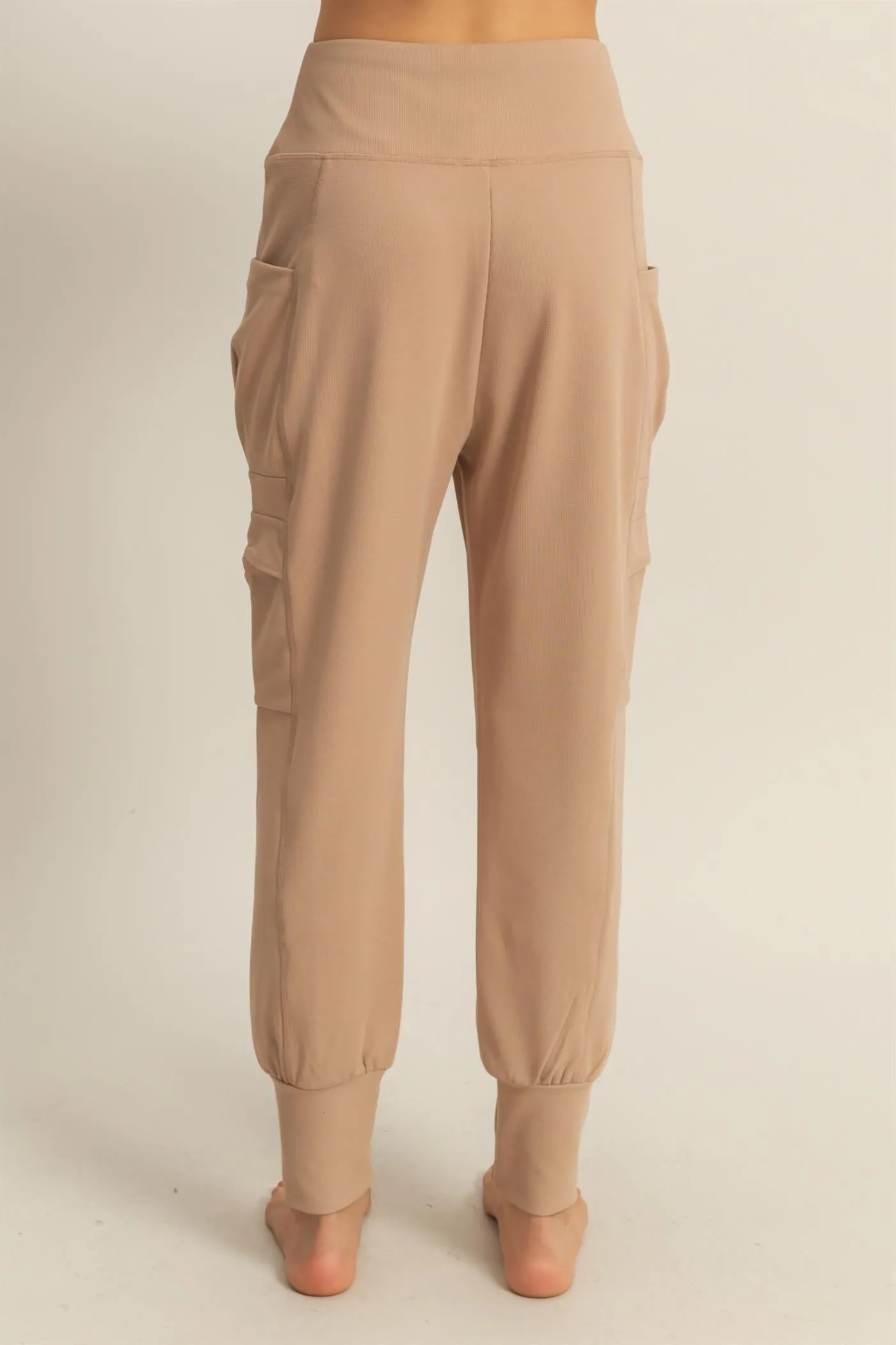 DZ25A677-High-Waist Pocket Detail Comfy Sweatpants