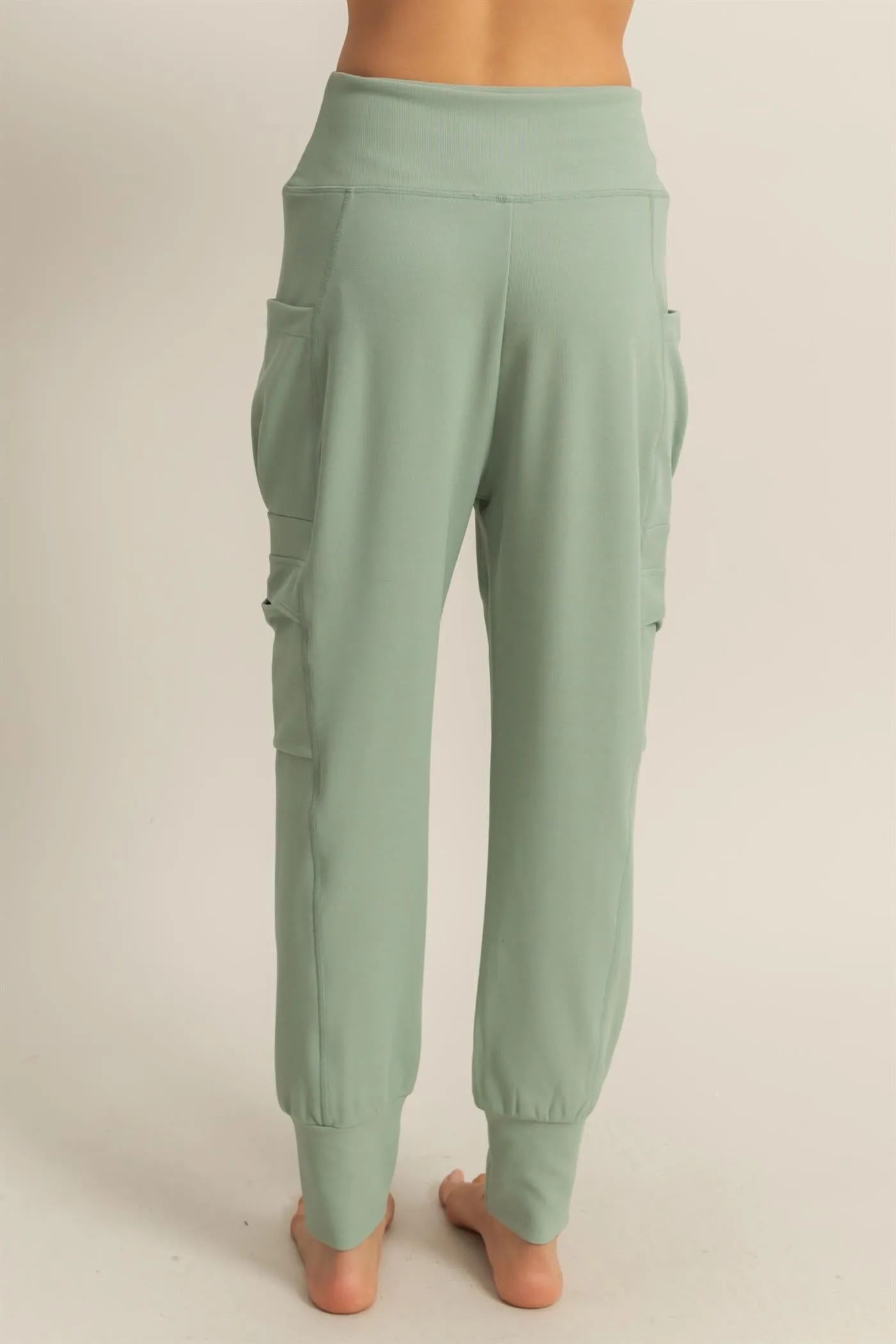 DZ25A677-High-Waist Pocket Detail Comfy Sweatpants