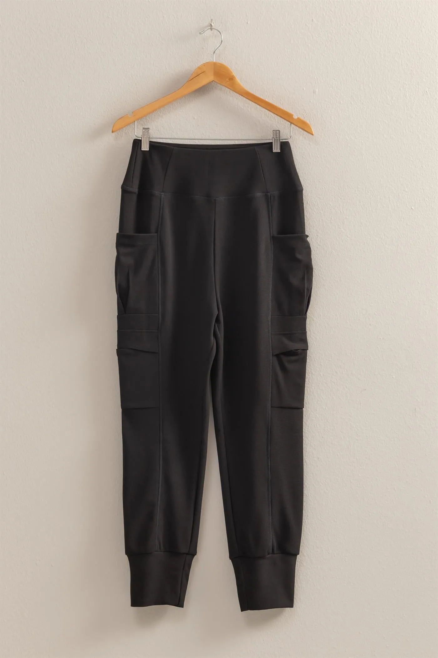 DZ25A677-High-Waist Pocket Detail Comfy Sweatpants