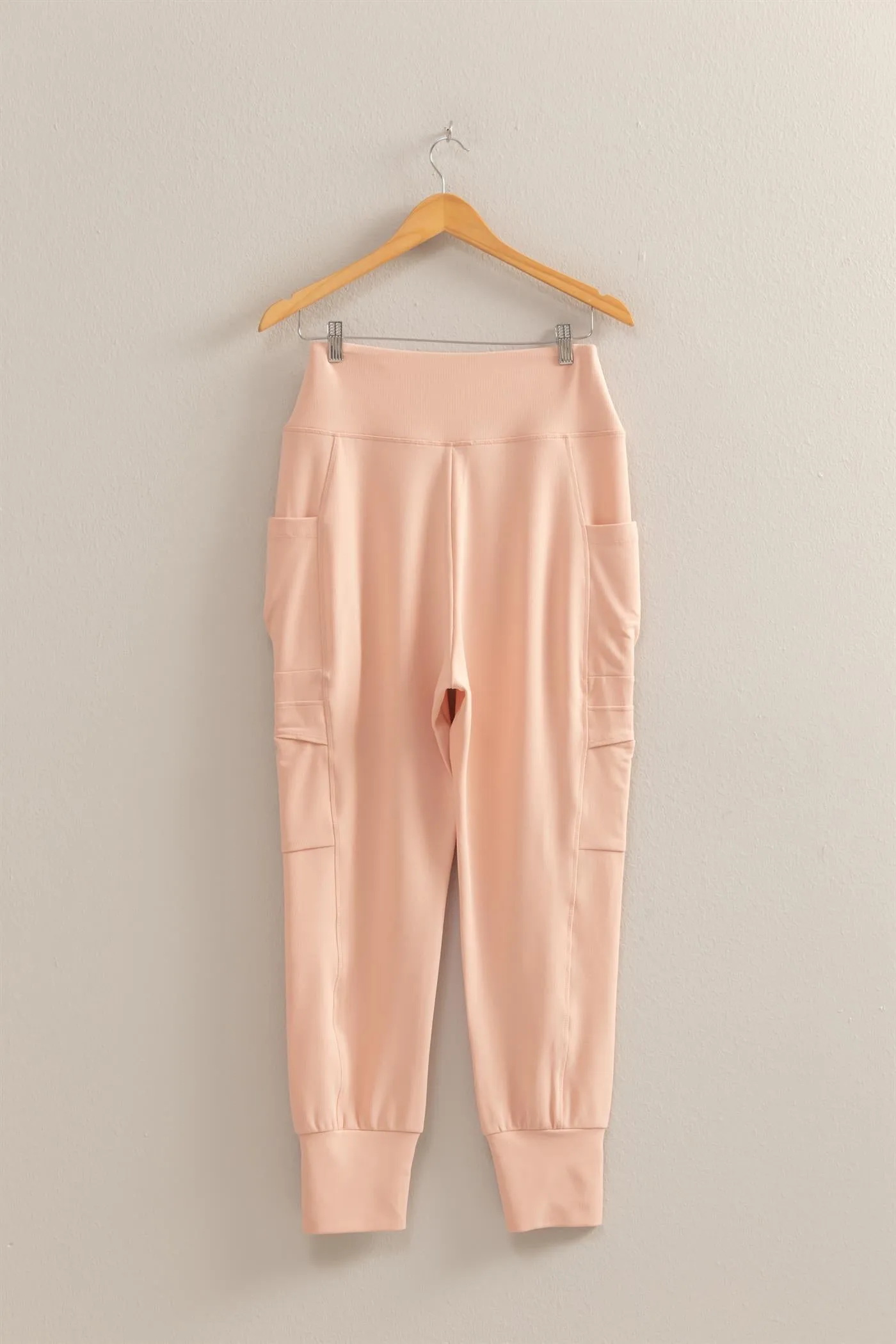 DZ25A677-High-Waist Pocket Detail Comfy Sweatpants