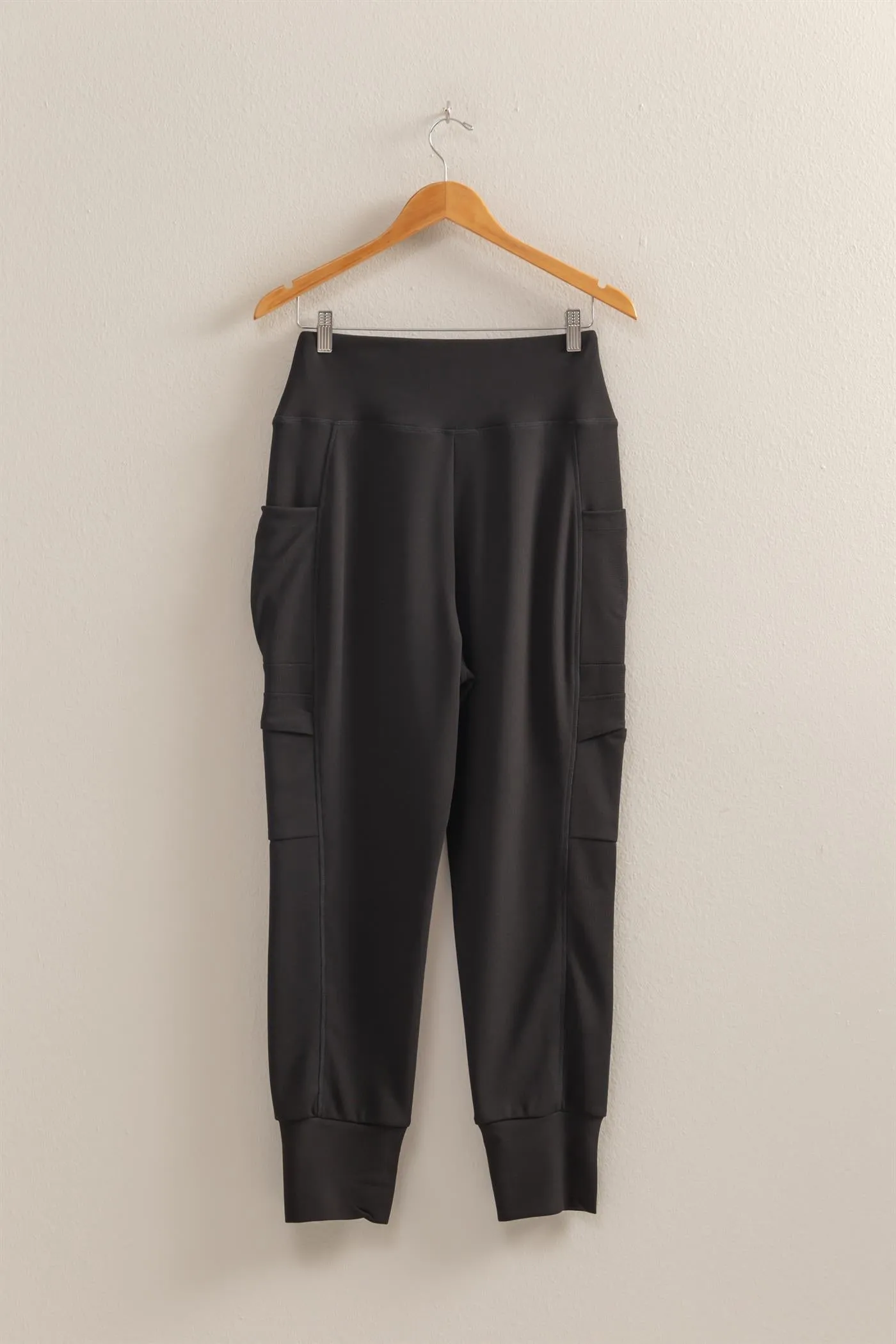 DZ25A677-High-Waist Pocket Detail Comfy Sweatpants