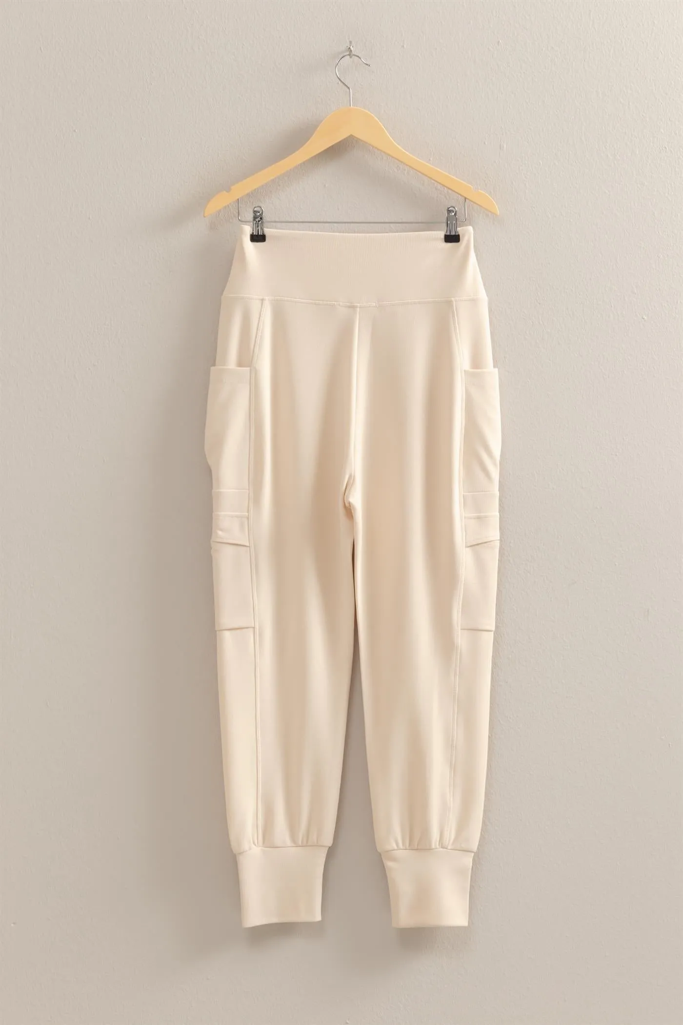 DZ25A677-High-Waist Pocket Detail Comfy Sweatpants