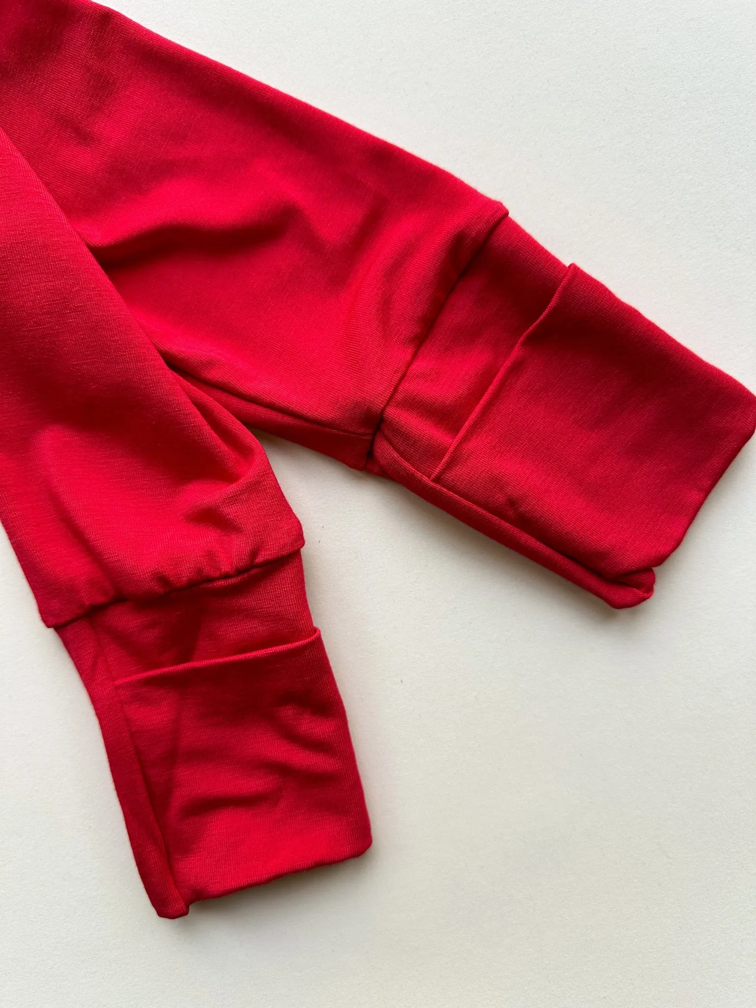 Fold-Over Footie Bamboo Leggings | Red