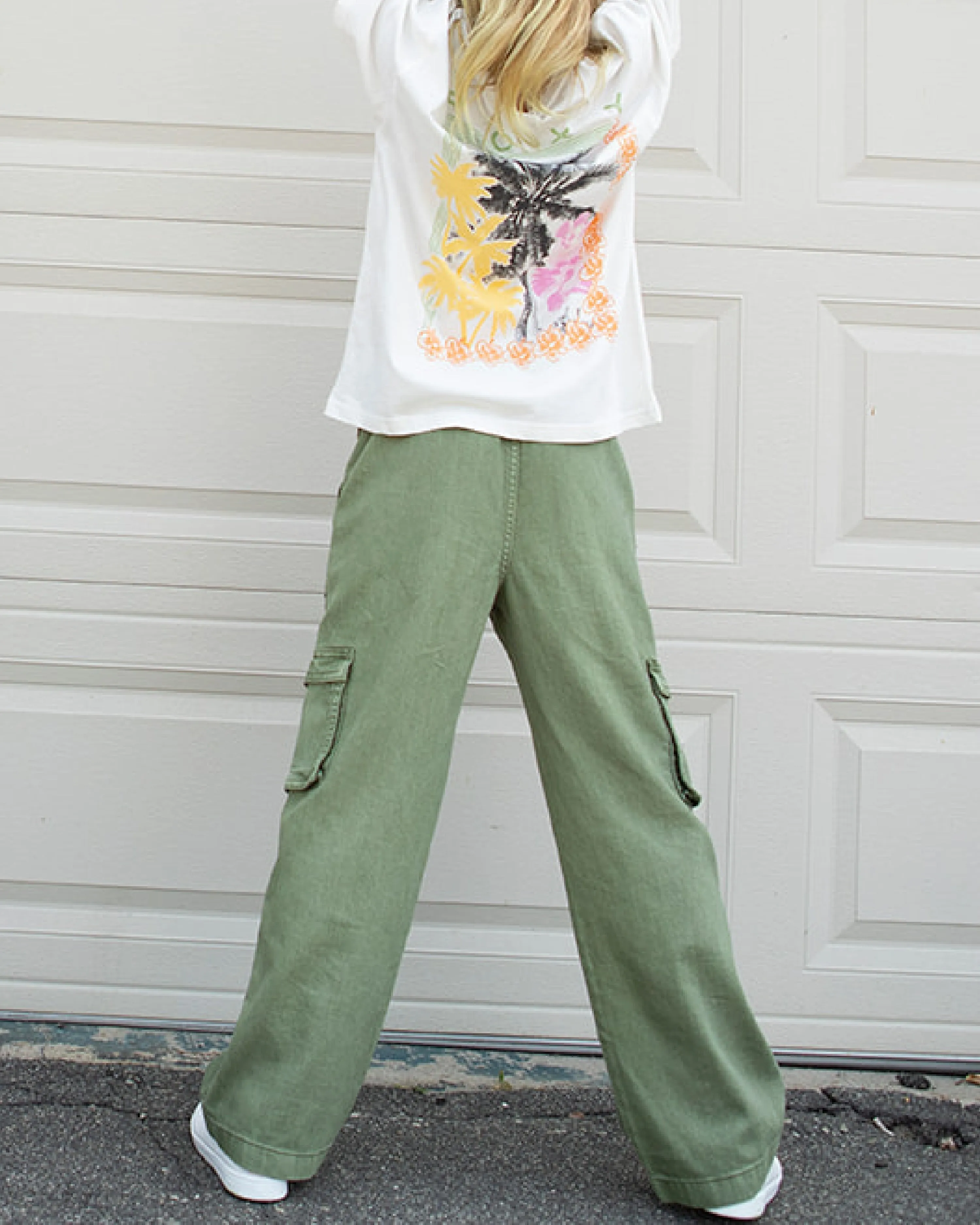 Girls 7-16 Precious Cargo Pants - Oil Green