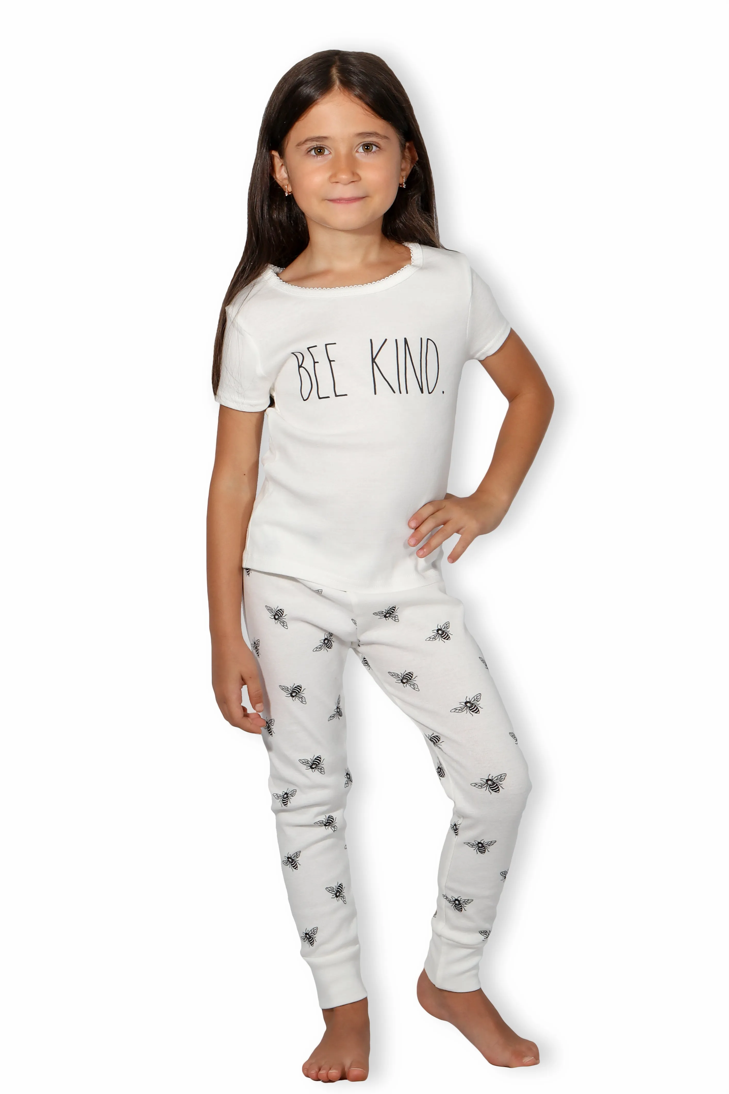 Girl's "BEE KIND" Short Sleeve Tee and Jogger Pajama Set