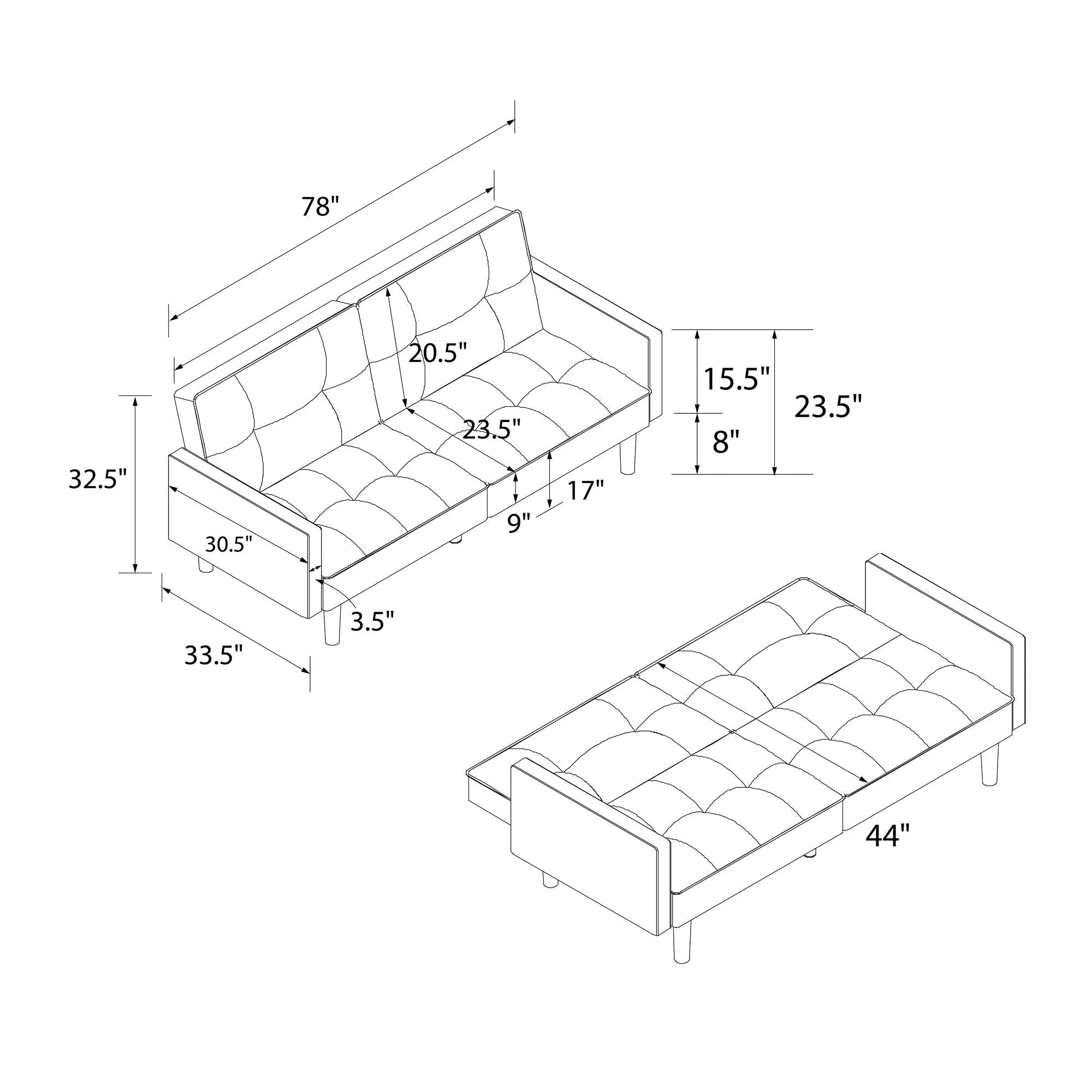 Harper Futon Sofa Bed