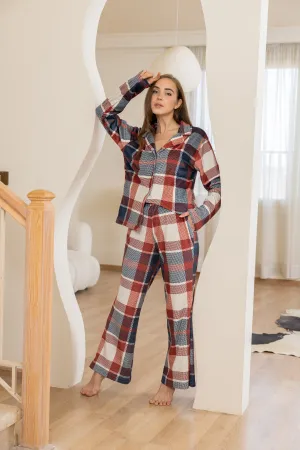 Holiday Plaid Classic Pjs Set - Navy Blue