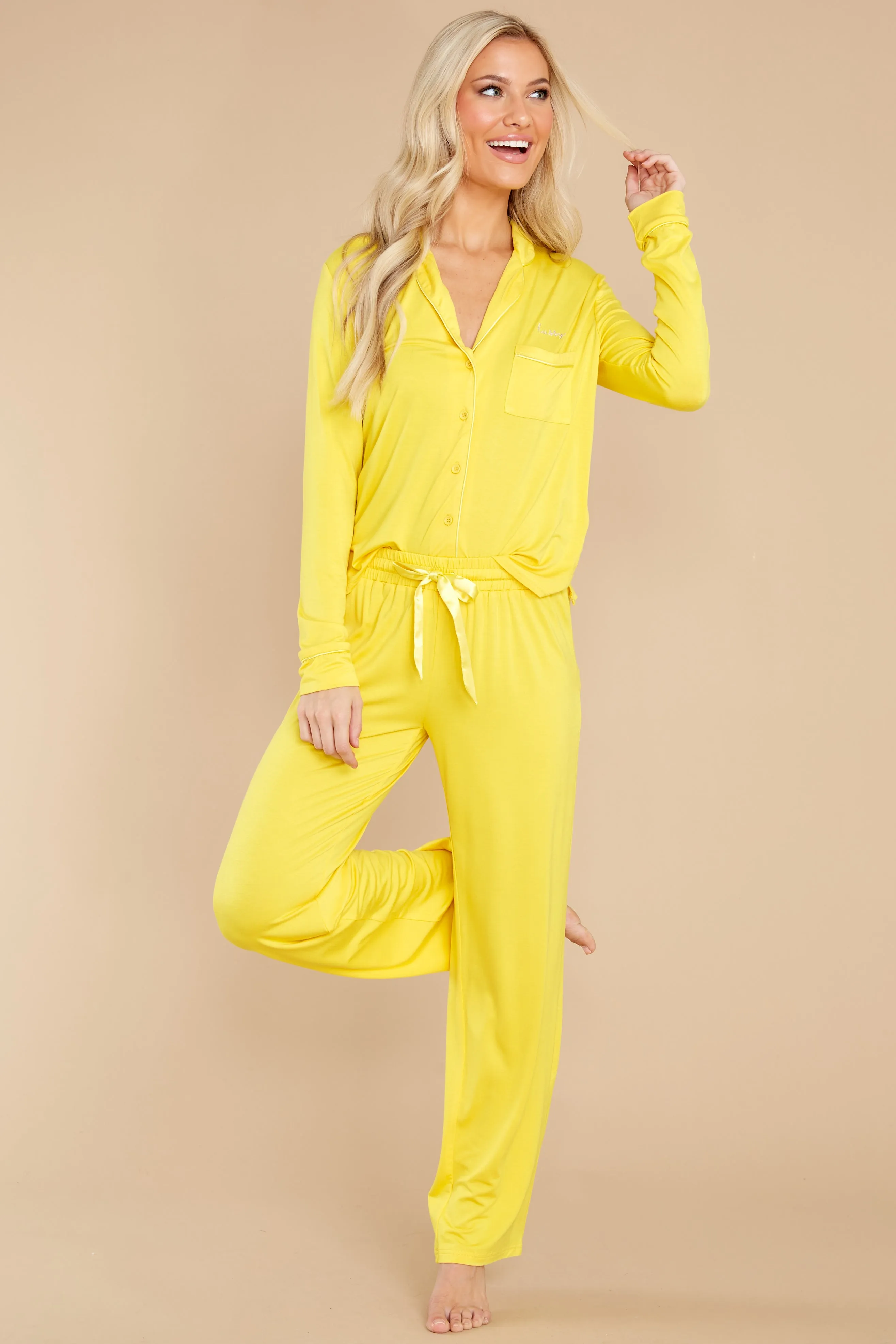 Hussy Yellow Pajama Pants