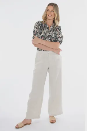 Jump - Fly Front Linen Pant Flax | J7078A