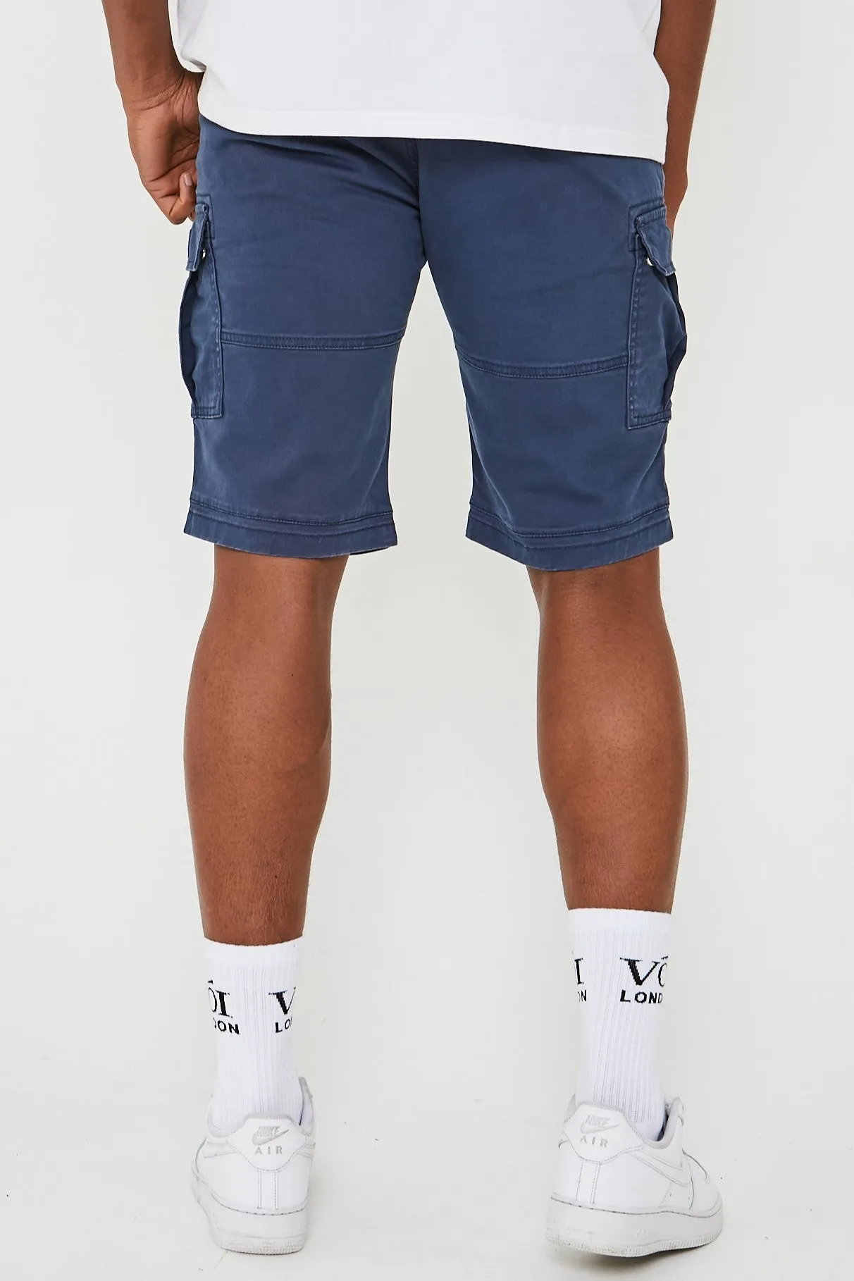 Langford Cargo Cotton Shorts - Blue