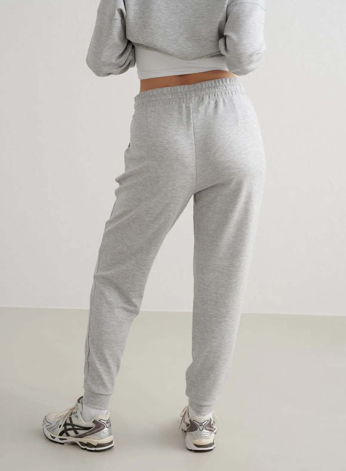 Light Grey Melange Comfy Modal Pants