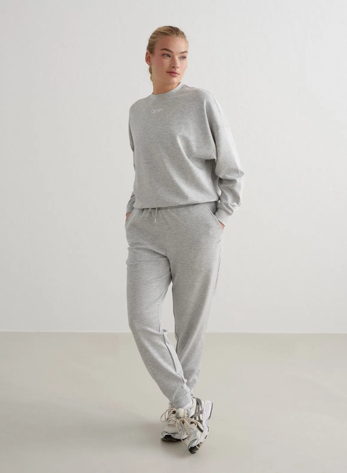 Light Grey Melange Comfy Modal Pants