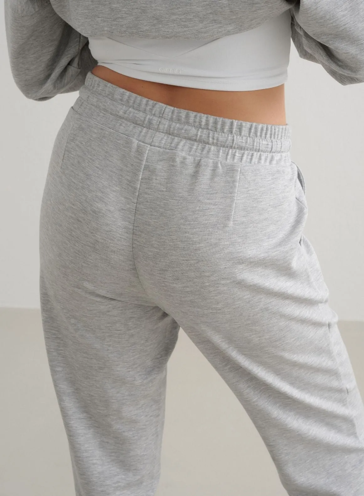 Light Grey Melange Comfy Modal Pants