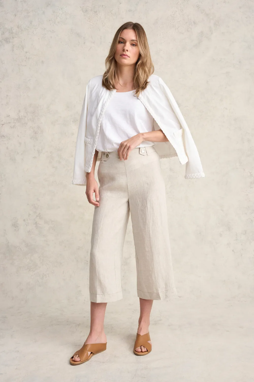 Linen Culotte - Natural Cross Dye