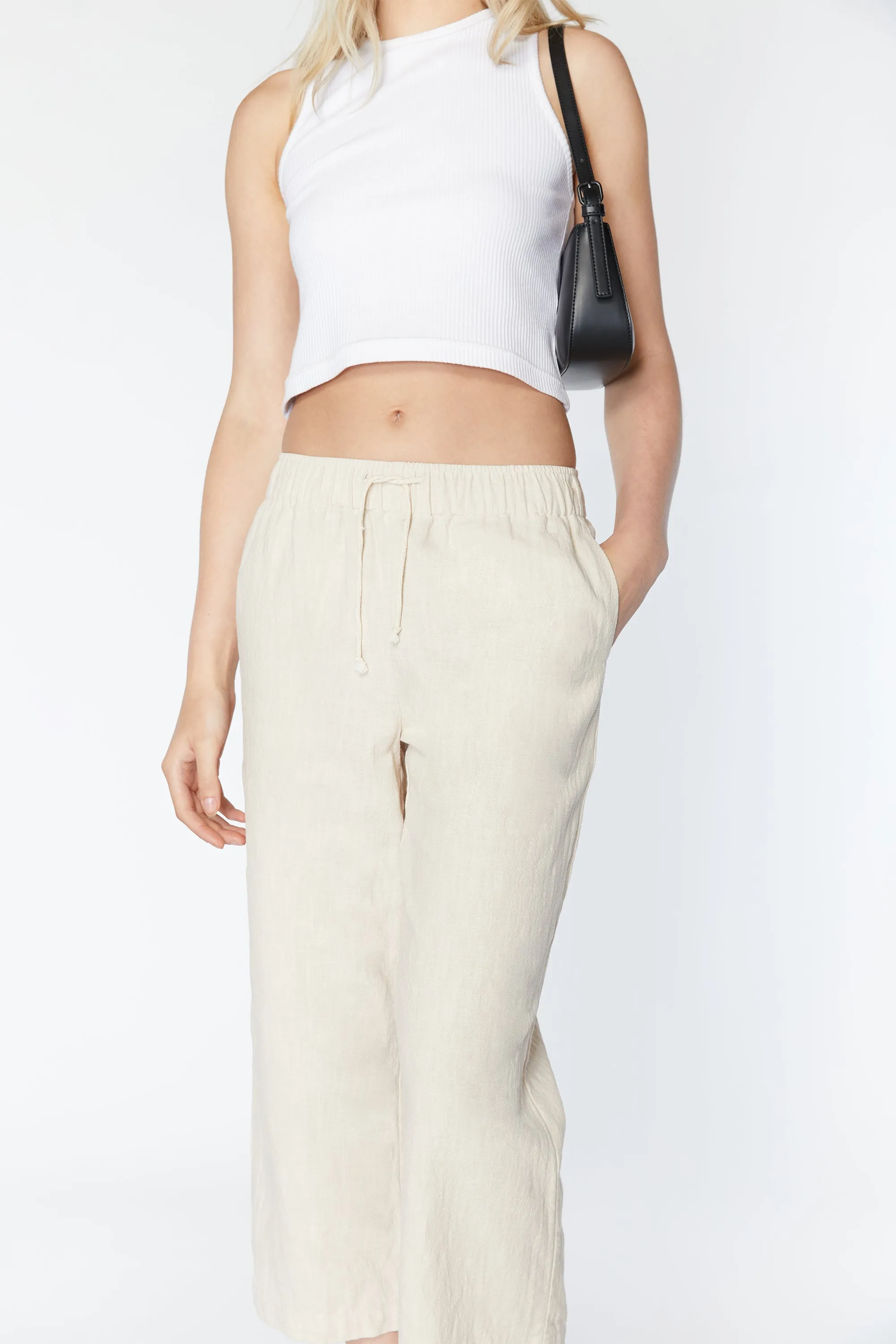 LINEN DRAWSTRING PANTS