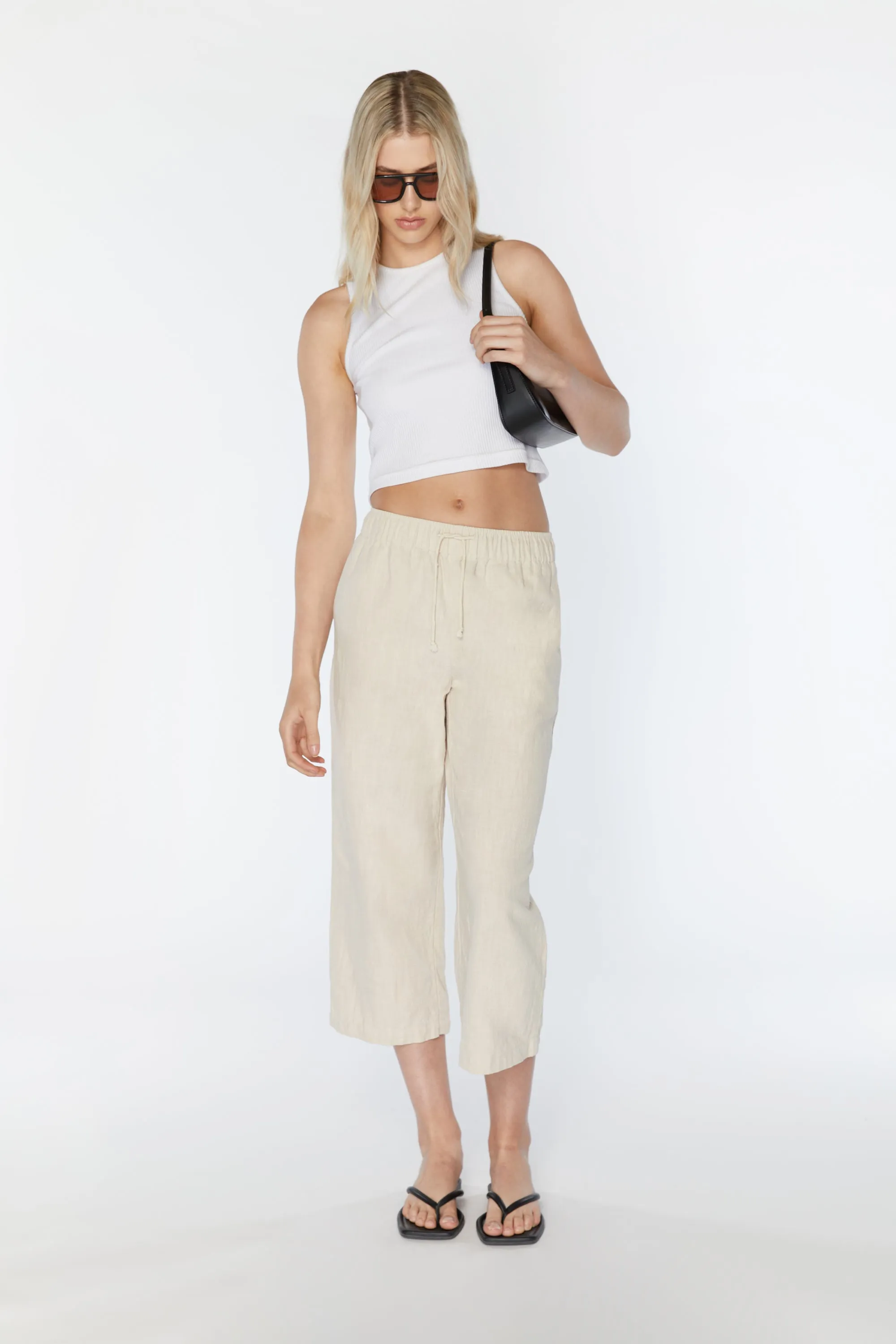 LINEN DRAWSTRING PANTS