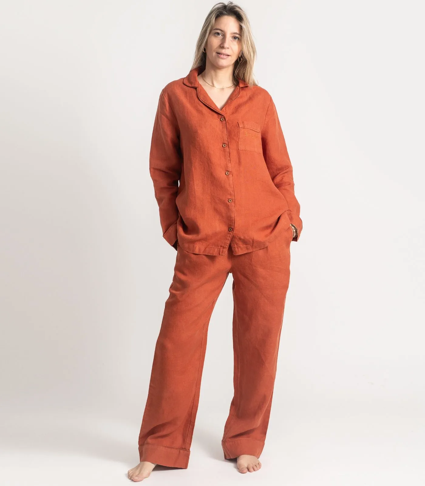 Linen Long PJ Set