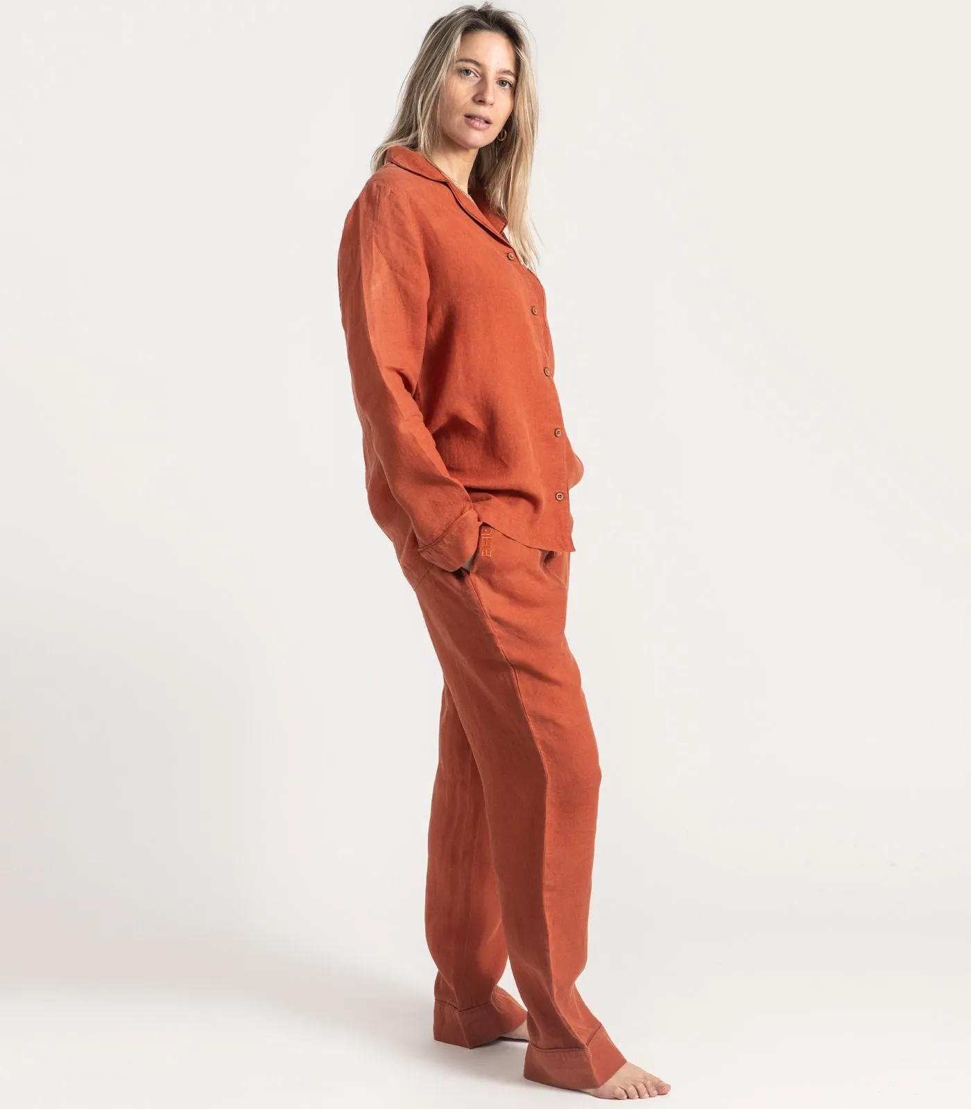 Linen Long PJ Set