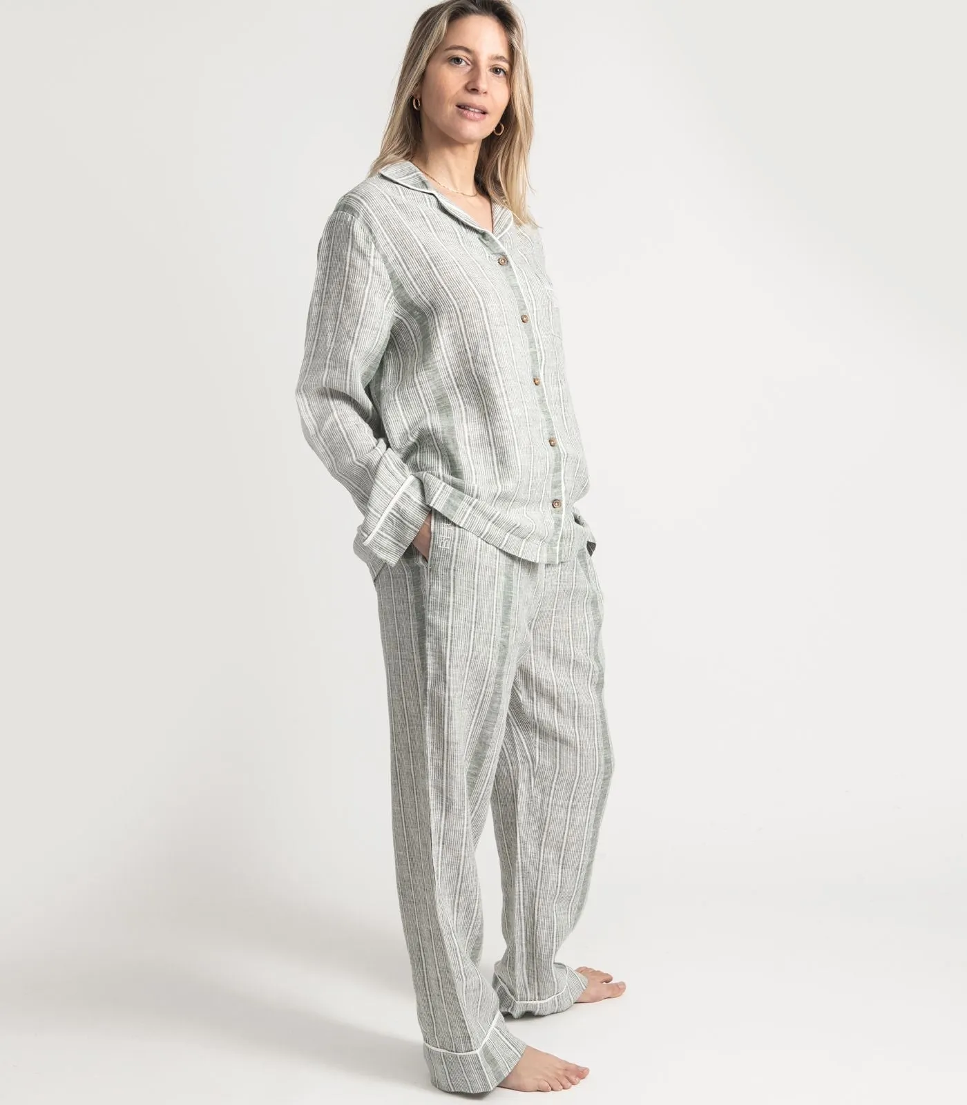 Linen Long PJ Set