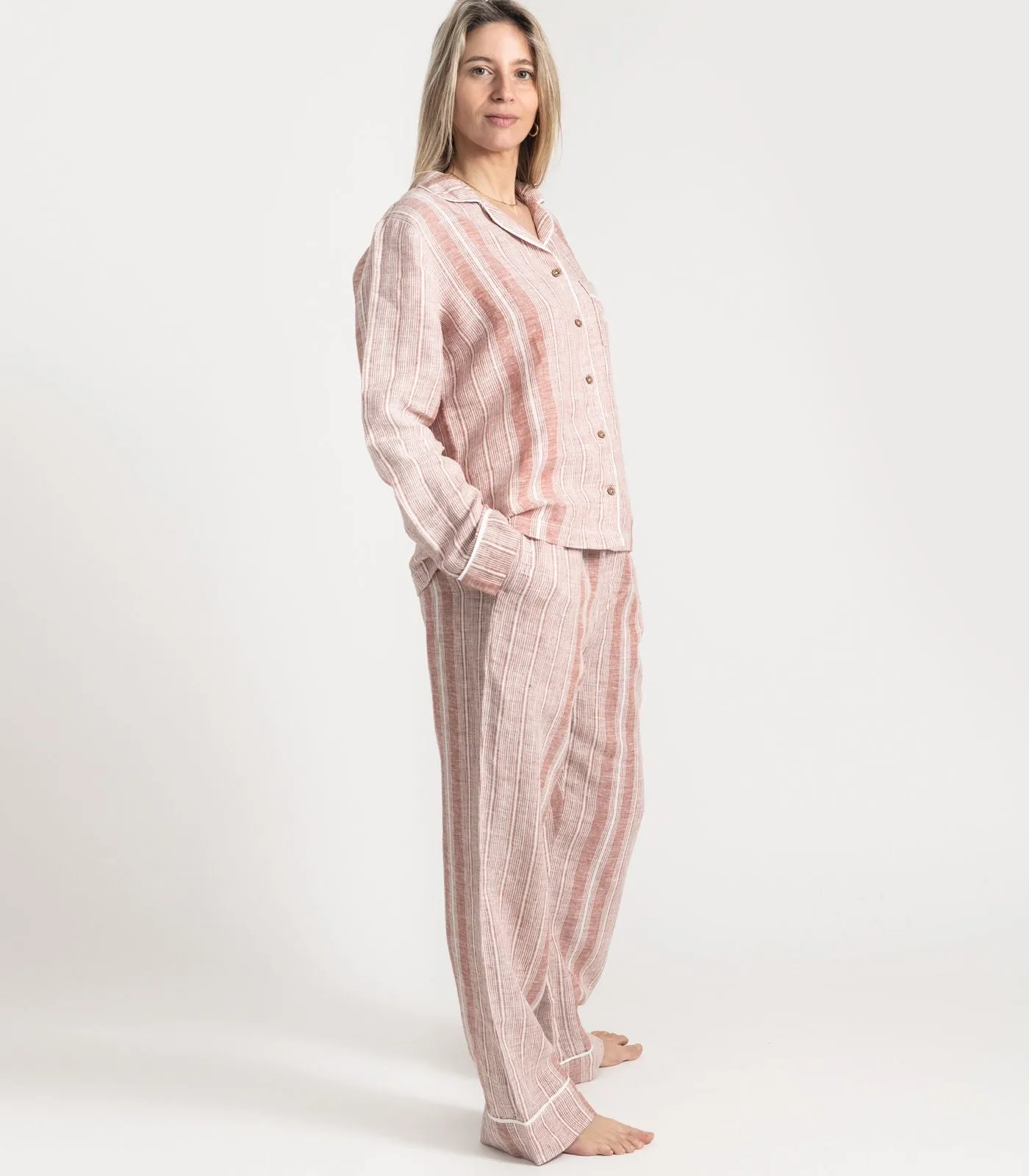 Linen Long PJ Set