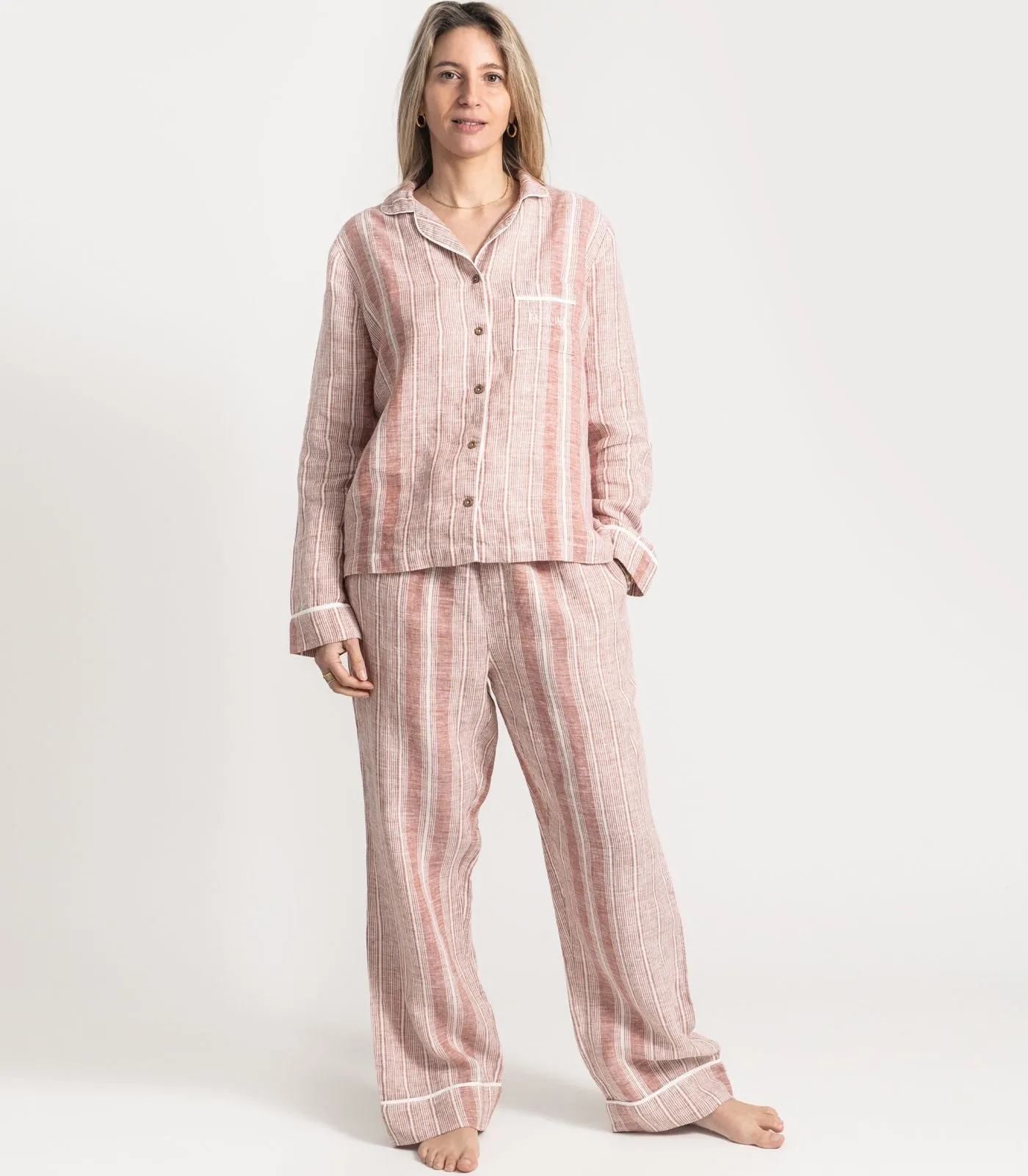 Linen Long PJ Set