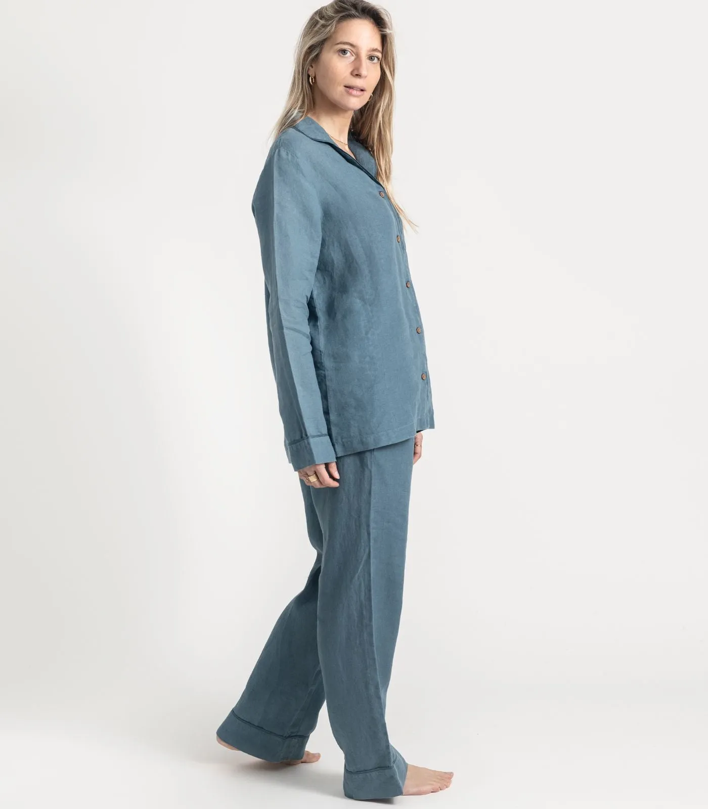 Linen Long PJ Set