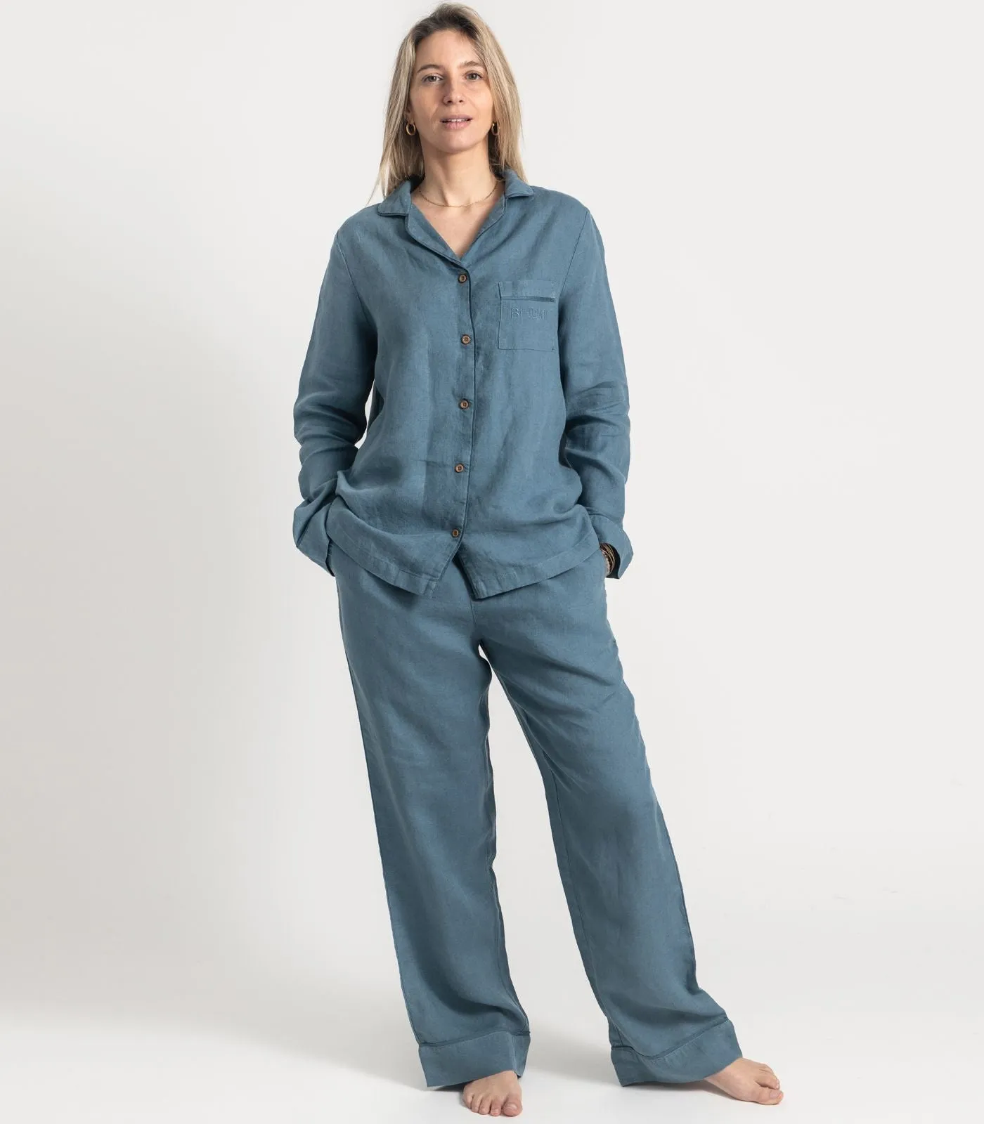 Linen Long PJ Set