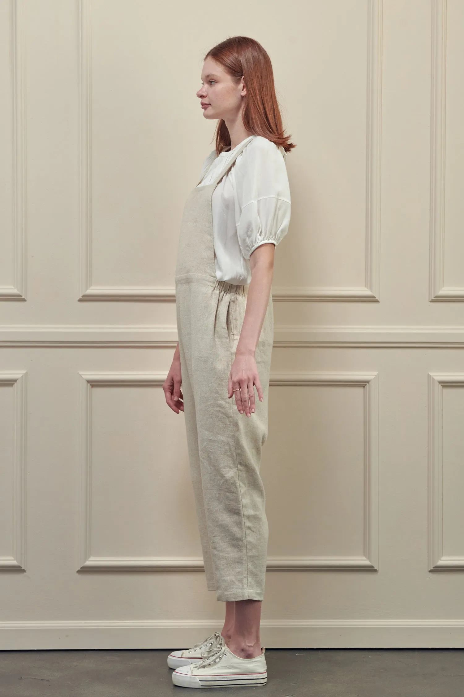 Linen overall pants