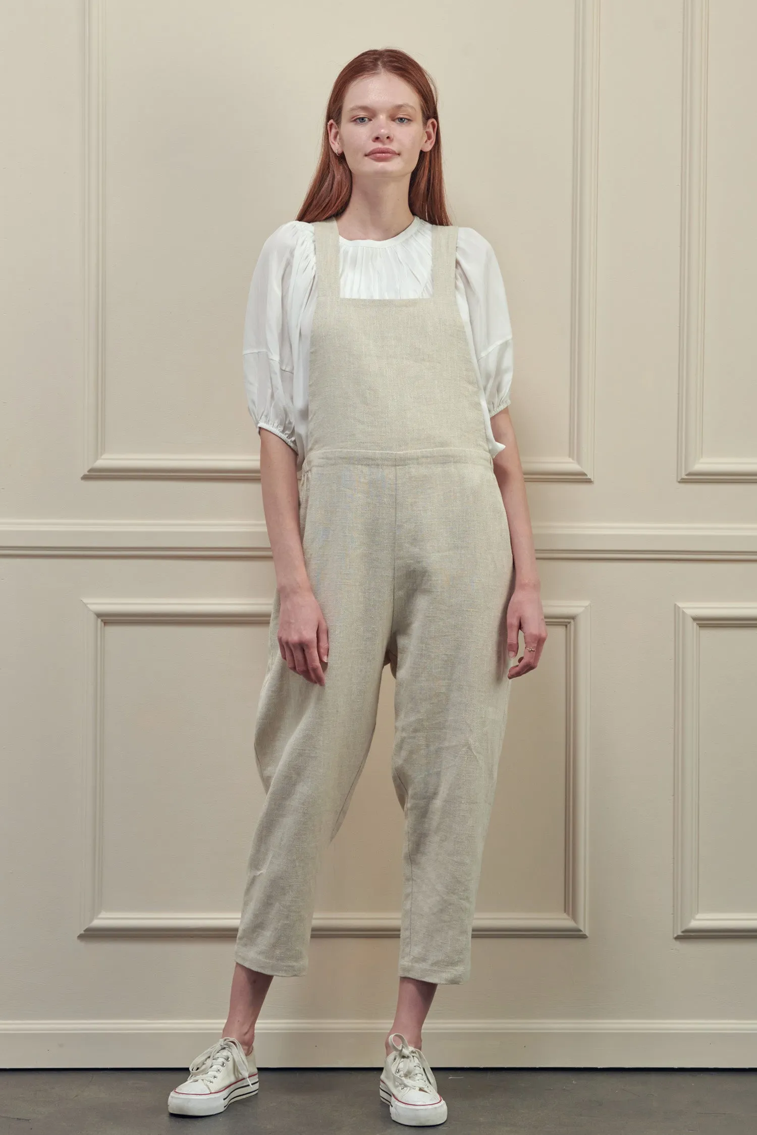 Linen overall pants