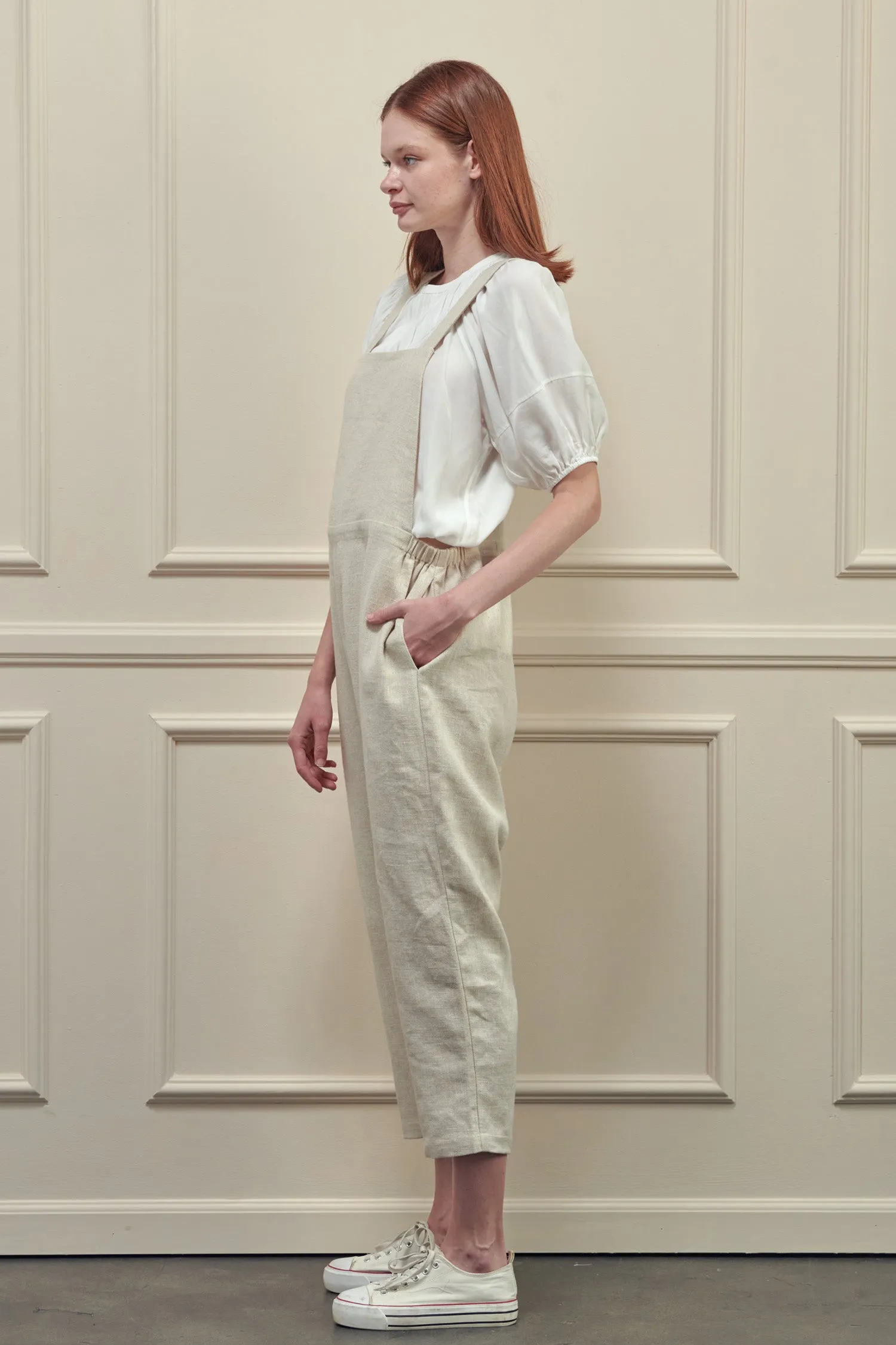 Linen overall pants