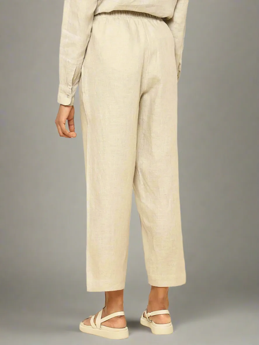 Linen Tapered Pants Beige