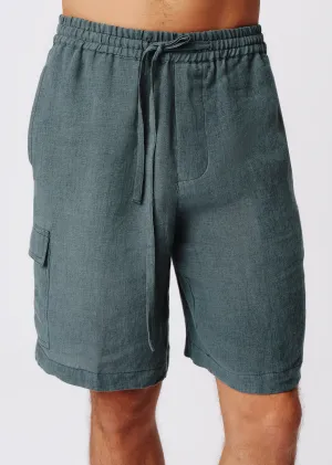 Linen with Wash Cargo Shorts - Slate