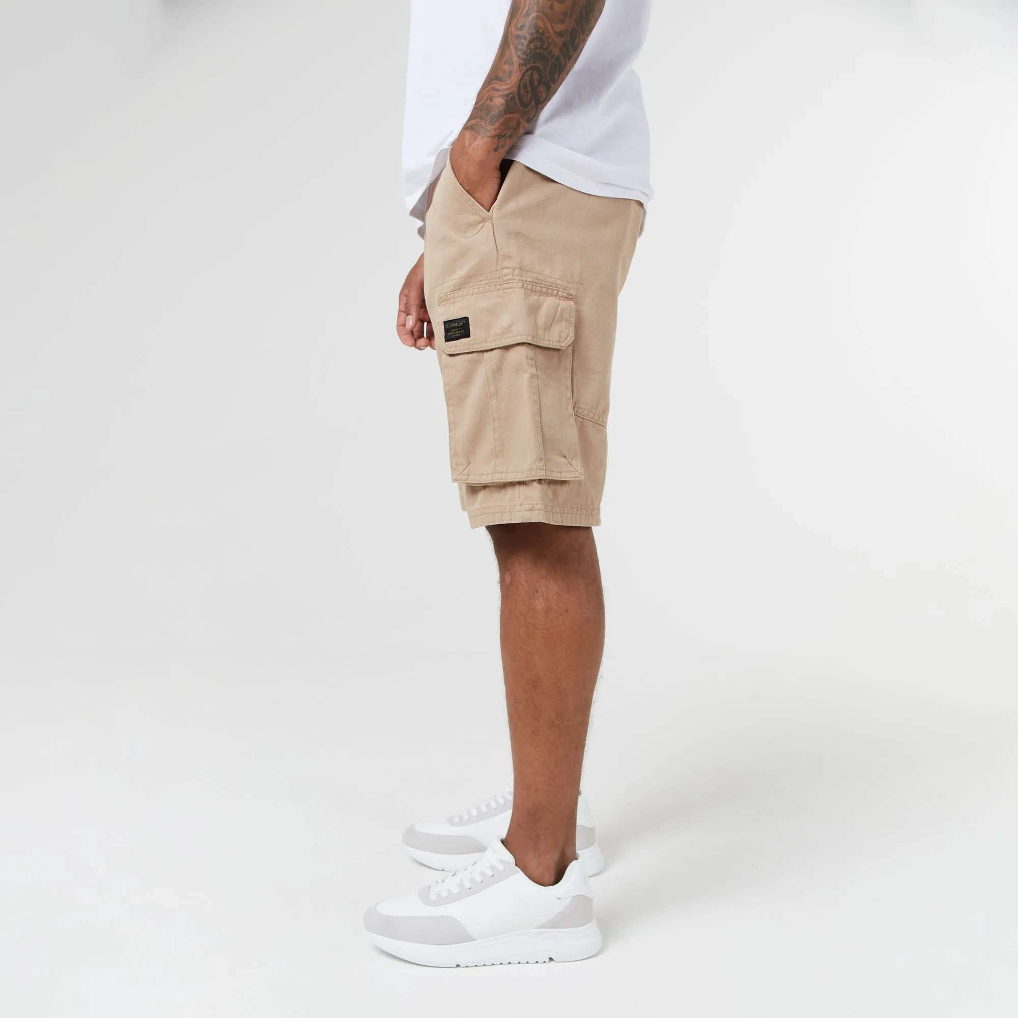 Long Fit Utility Cargo Short | Stone