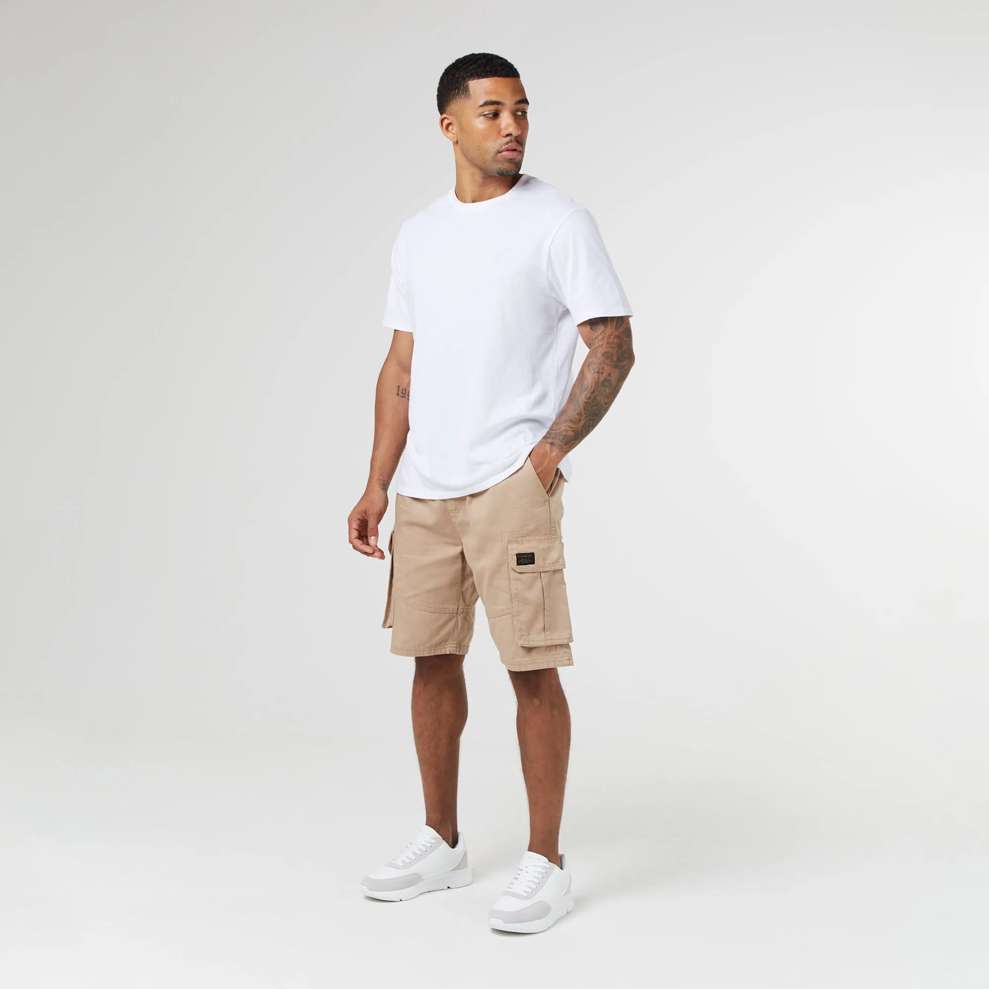 Long Fit Utility Cargo Short | Stone