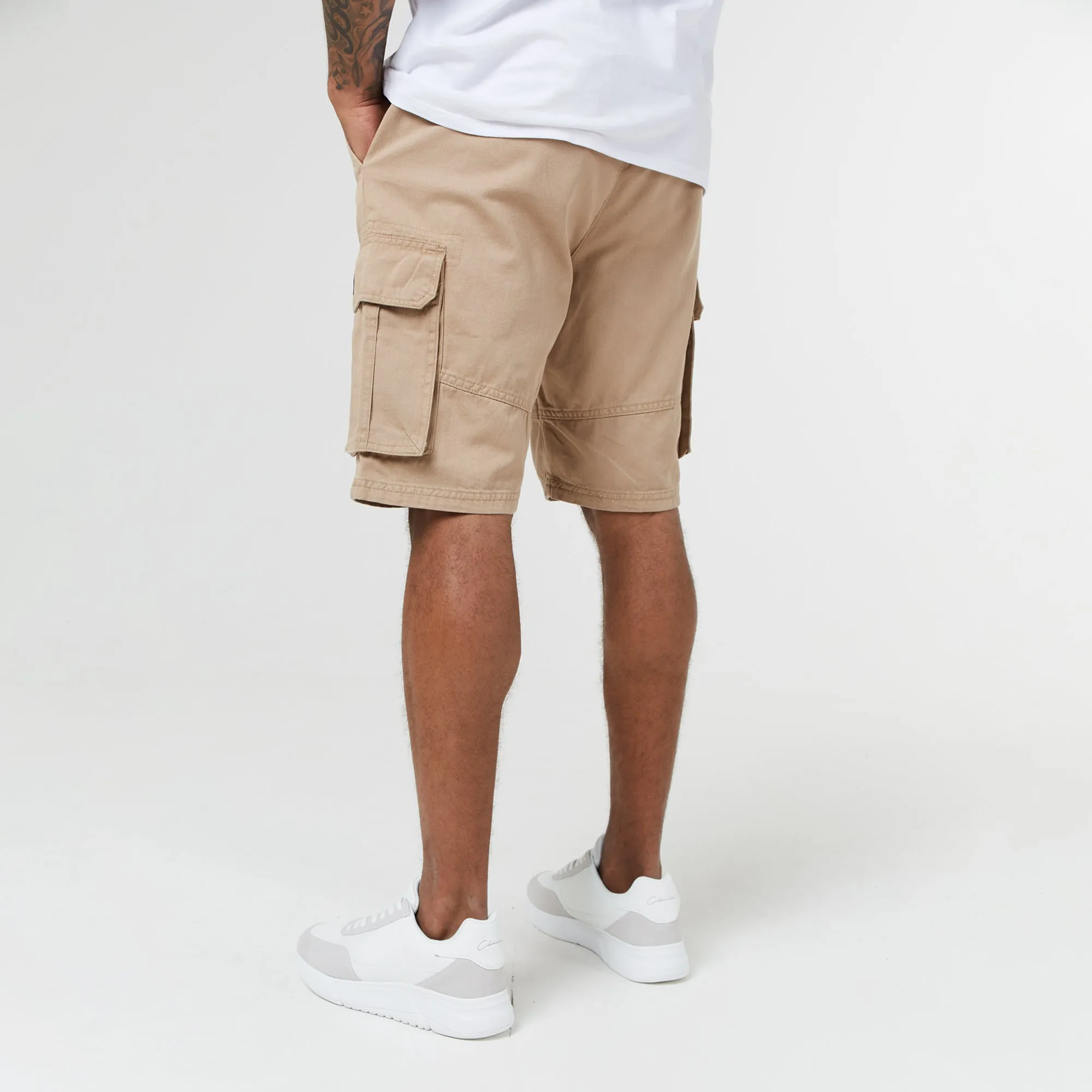 Long Fit Utility Cargo Short | Stone