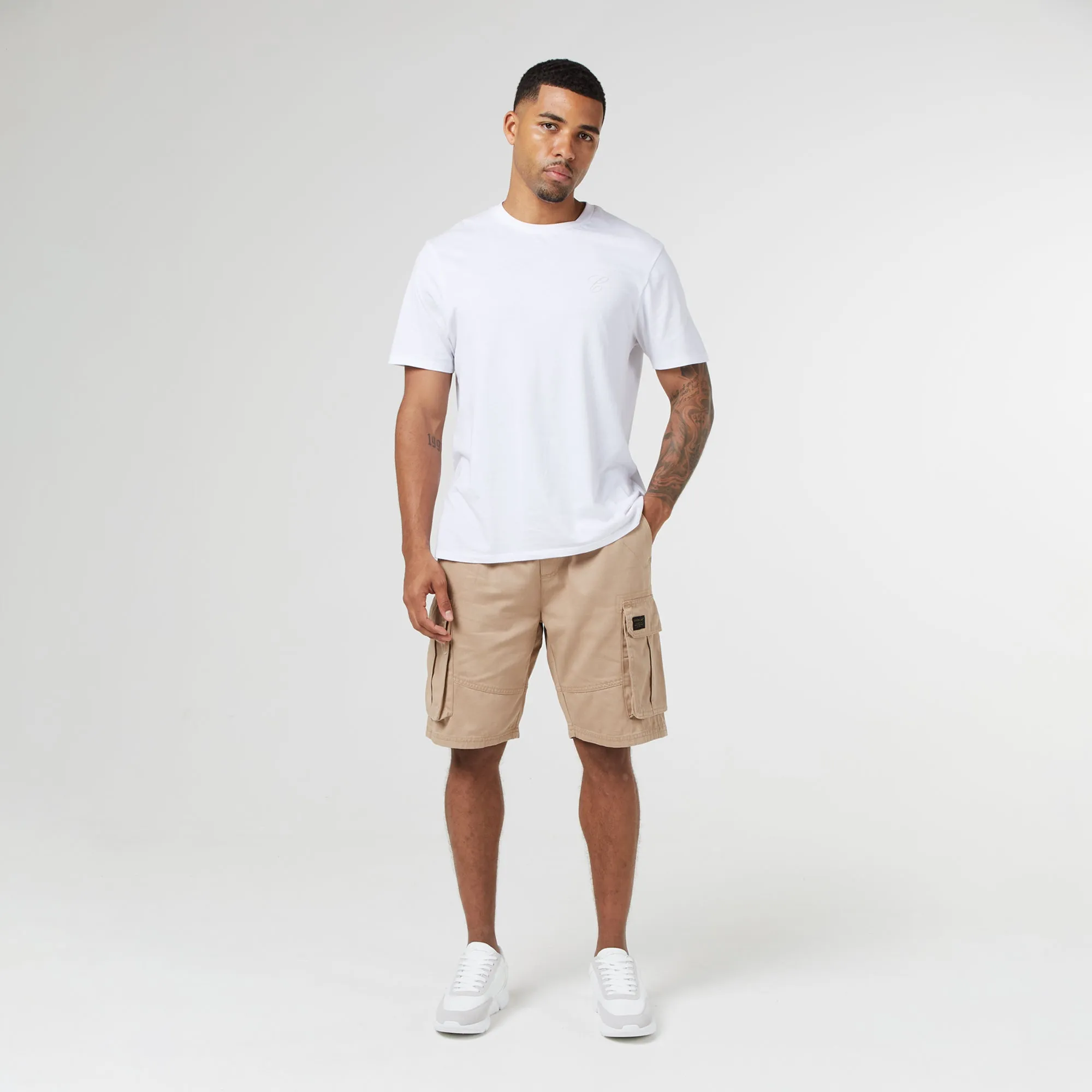 Long Fit Utility Cargo Short | Stone